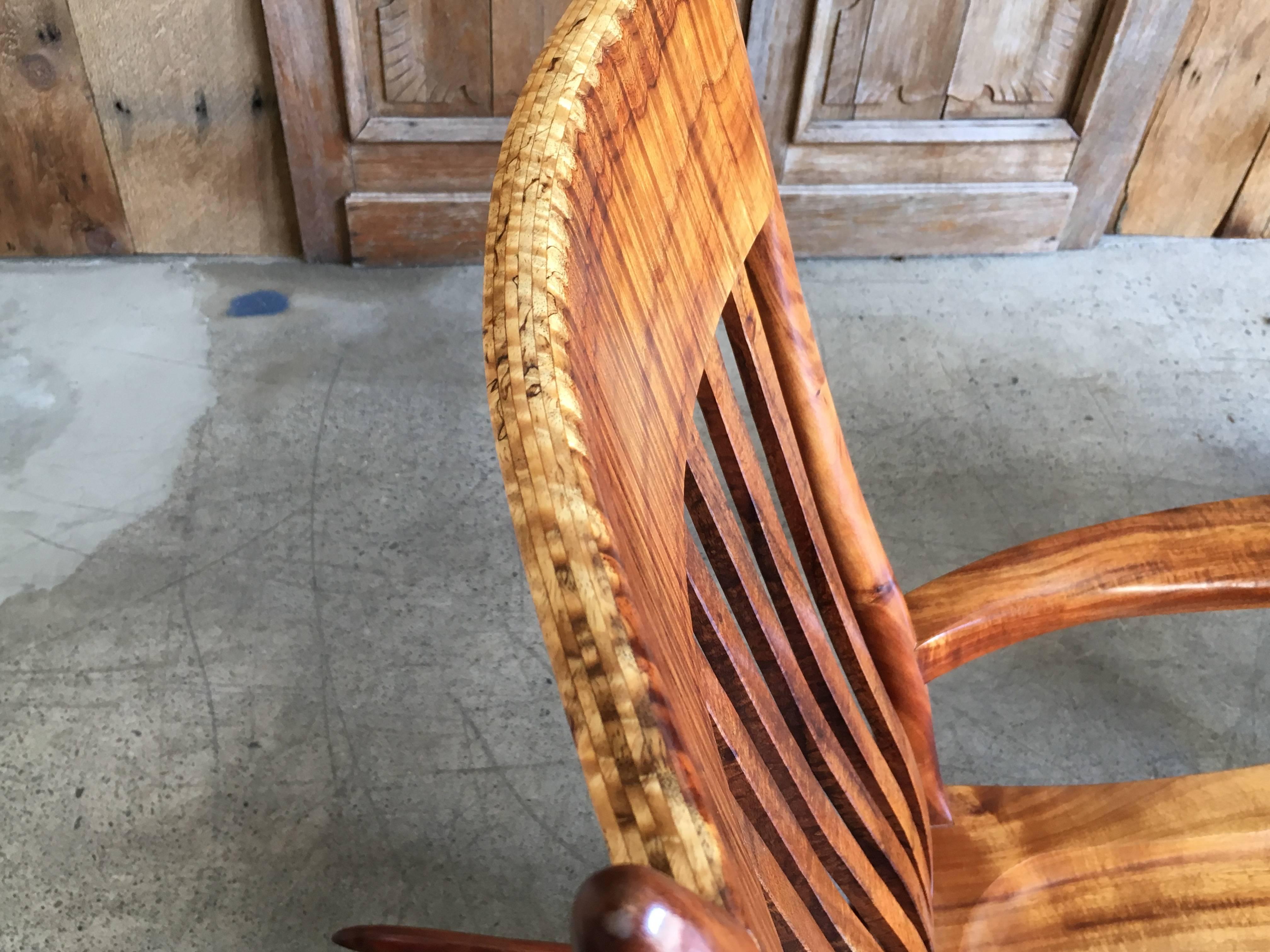Studio Crafted Koa Wood Rocking Chairs by Stan Gollaher 5