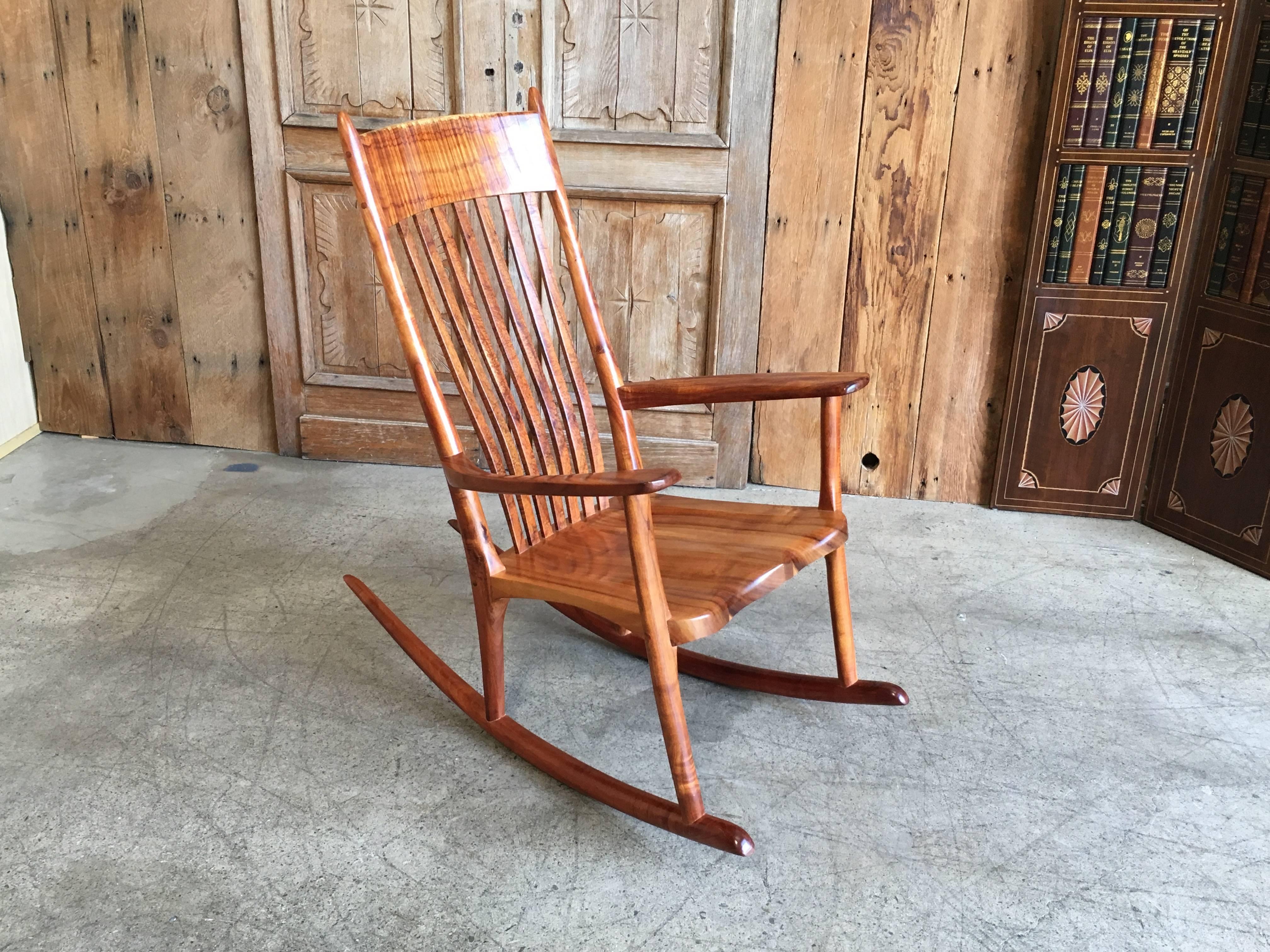 Studio Crafted Koa Wood Rocking Chairs by Stan Gollaher 7