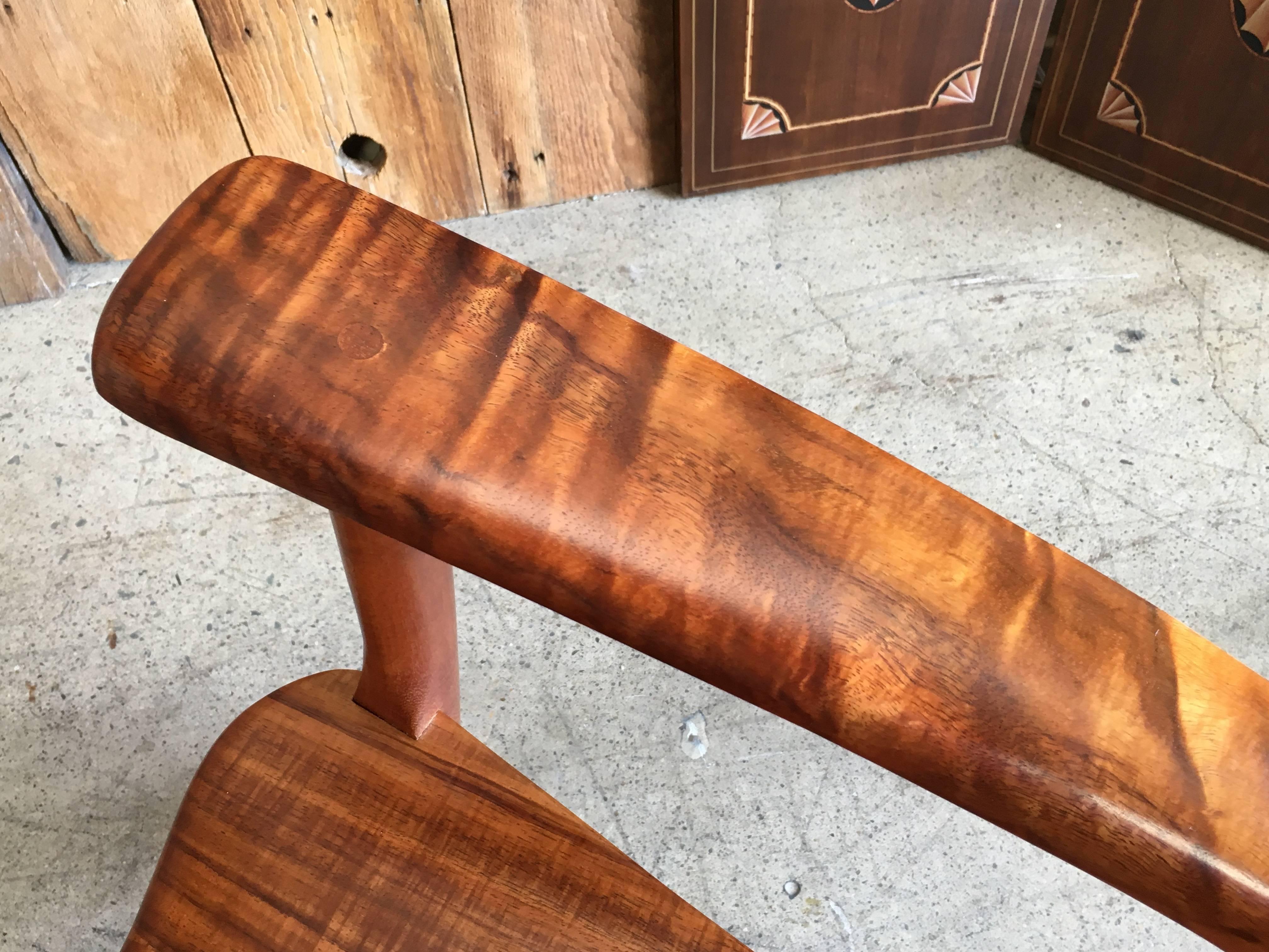 Studio Crafted Koa Wood Rocking Chairs by Stan Gollaher In Excellent Condition In Denton, TX