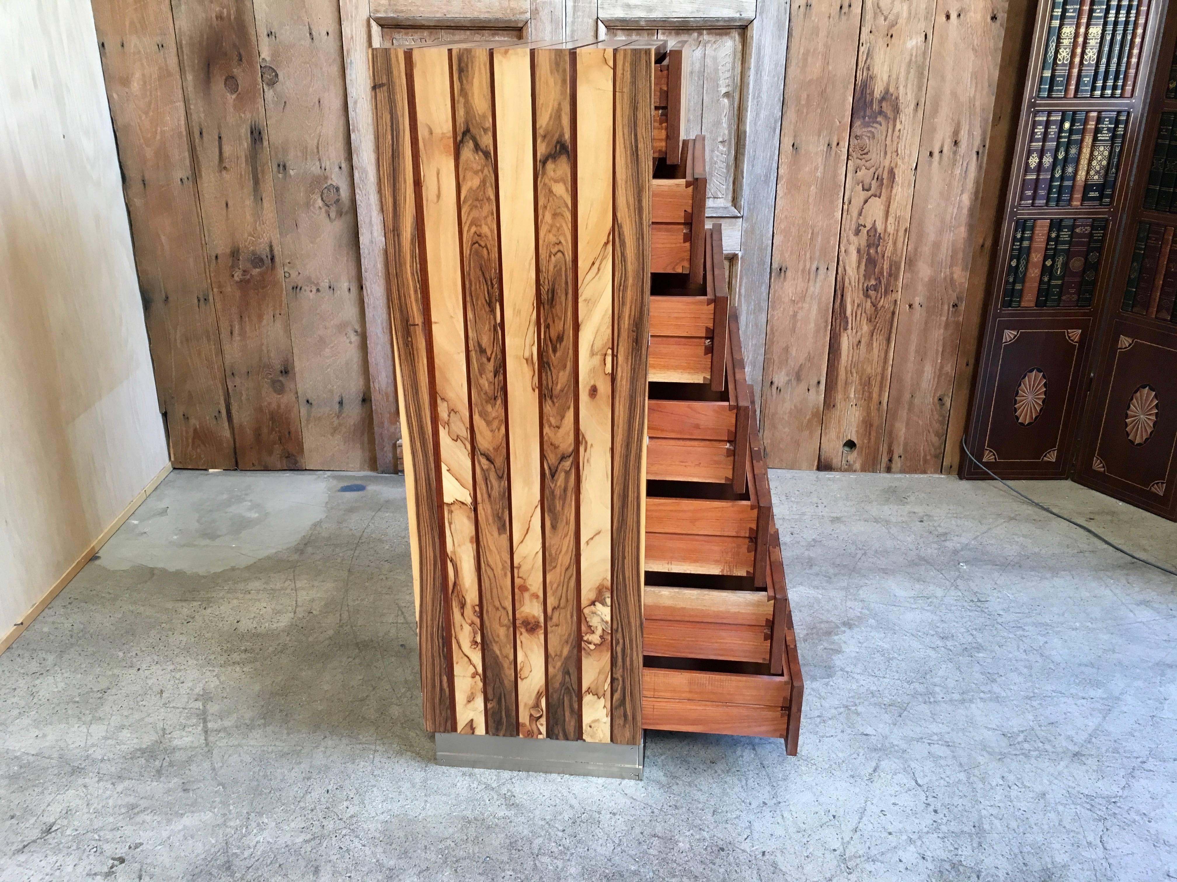 Studio Crafted Mixed Wood Highboy Dresser 3