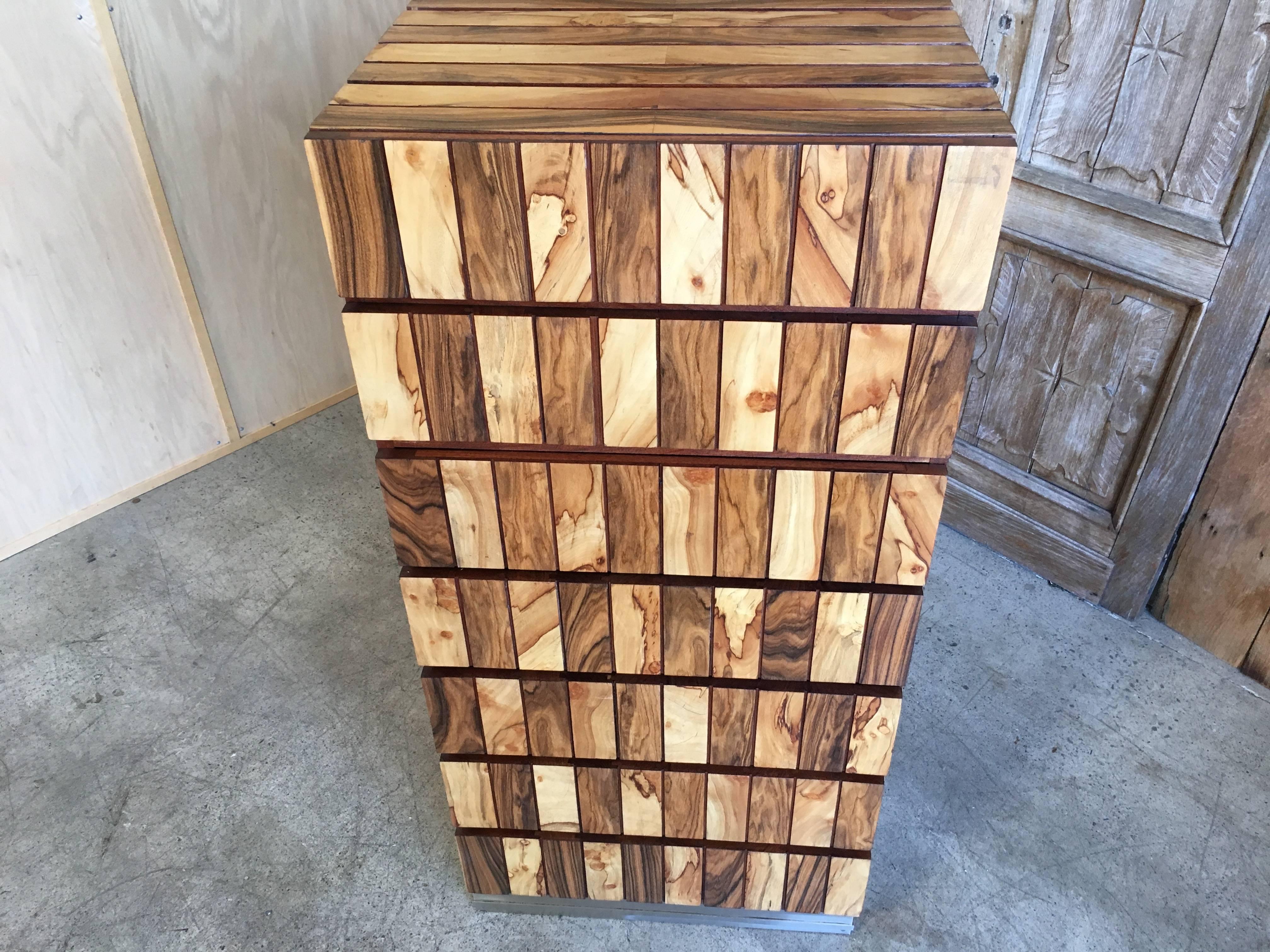 Studio Crafted Mixed Wood Highboy Dresser 9