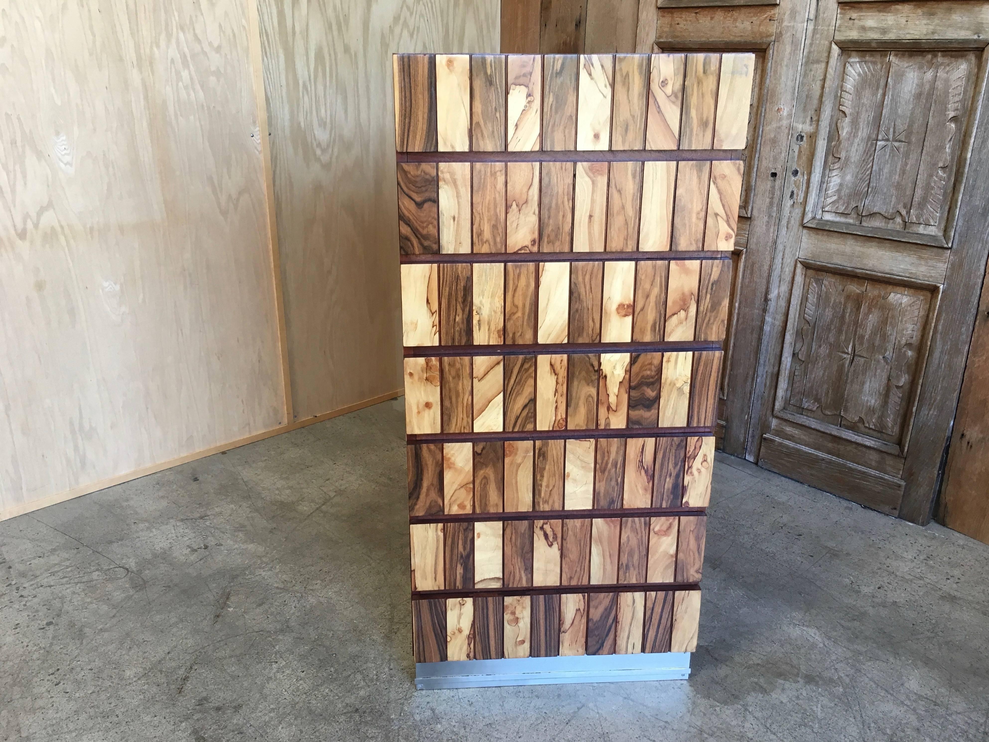 20th Century Studio Crafted Mixed Wood Highboy Dresser