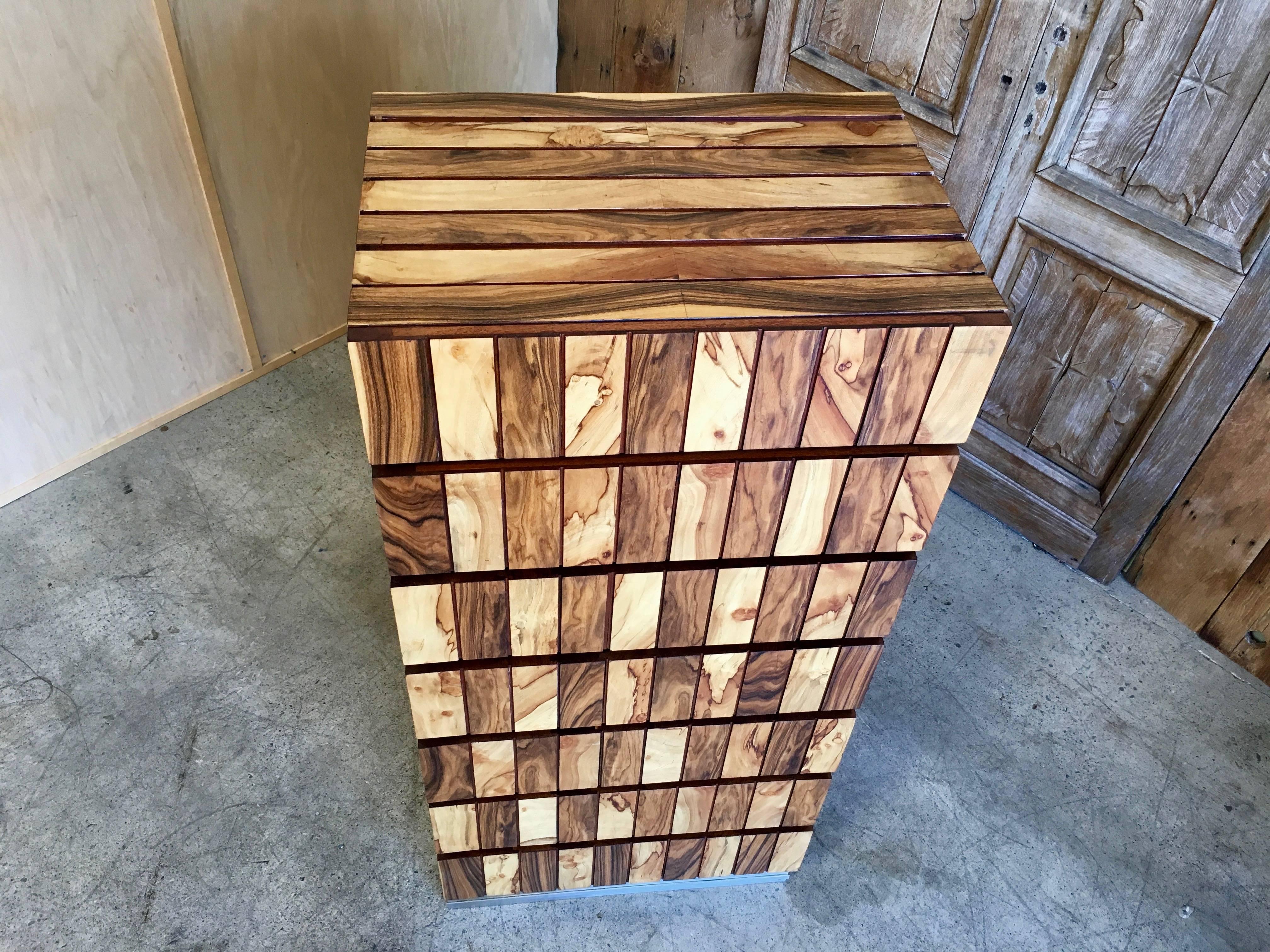 Studio Crafted Mixed Wood Highboy Dresser 1