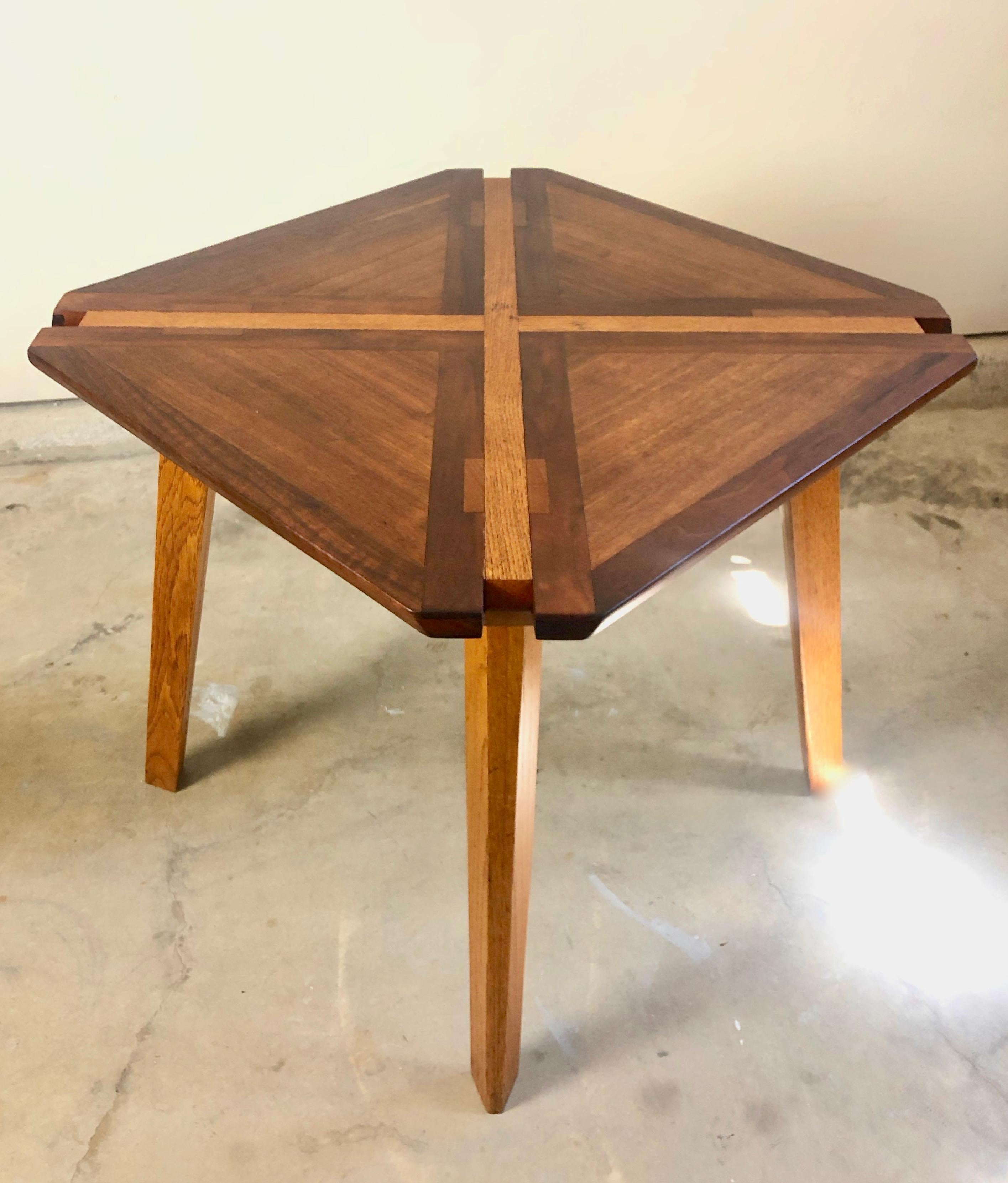 Studio Crafted Mixed Woods Dining Table / Game Table In Good Condition In Denton, TX