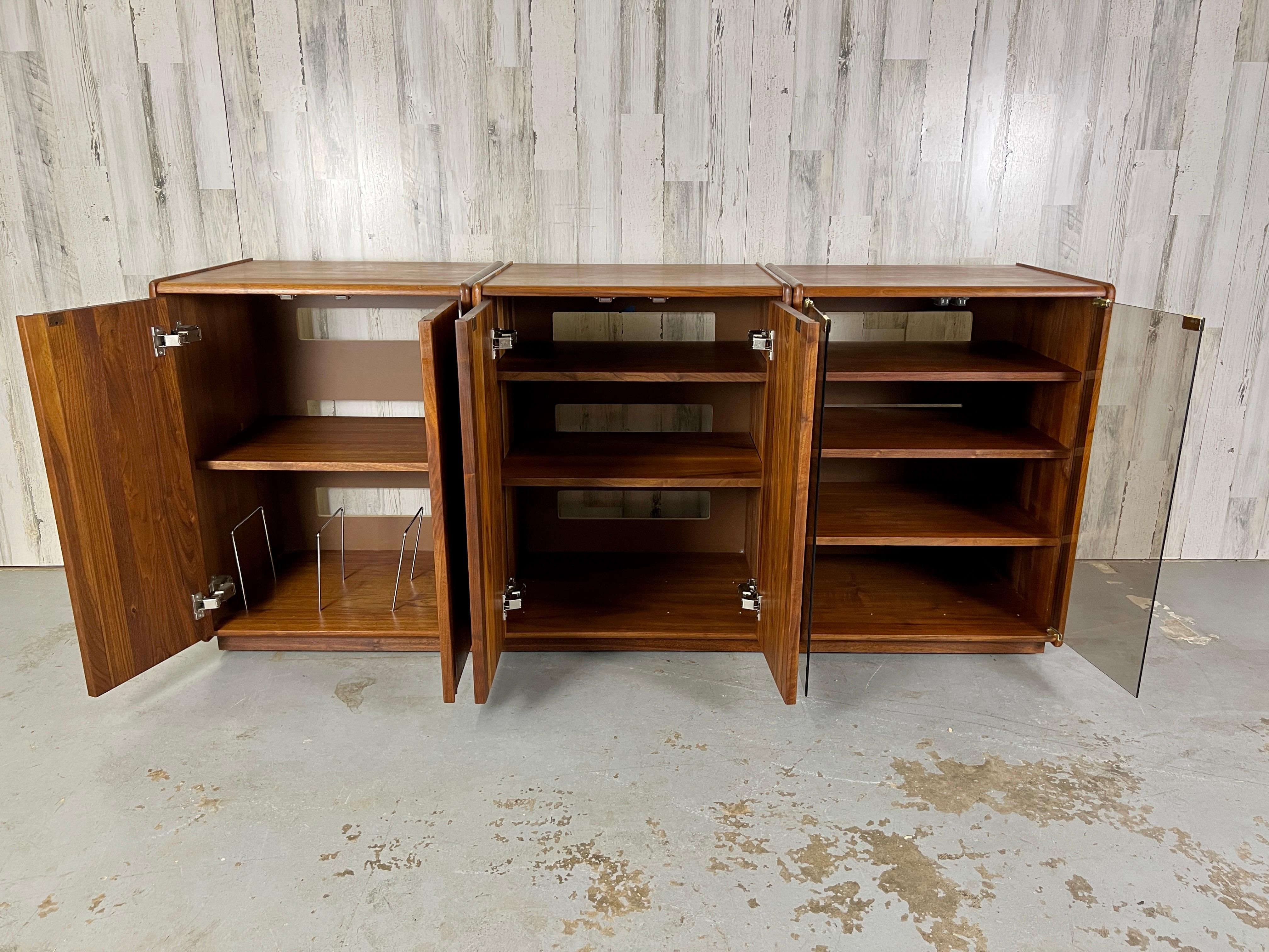 20th Century Studio Crafted Modular Media Credenza For Sale