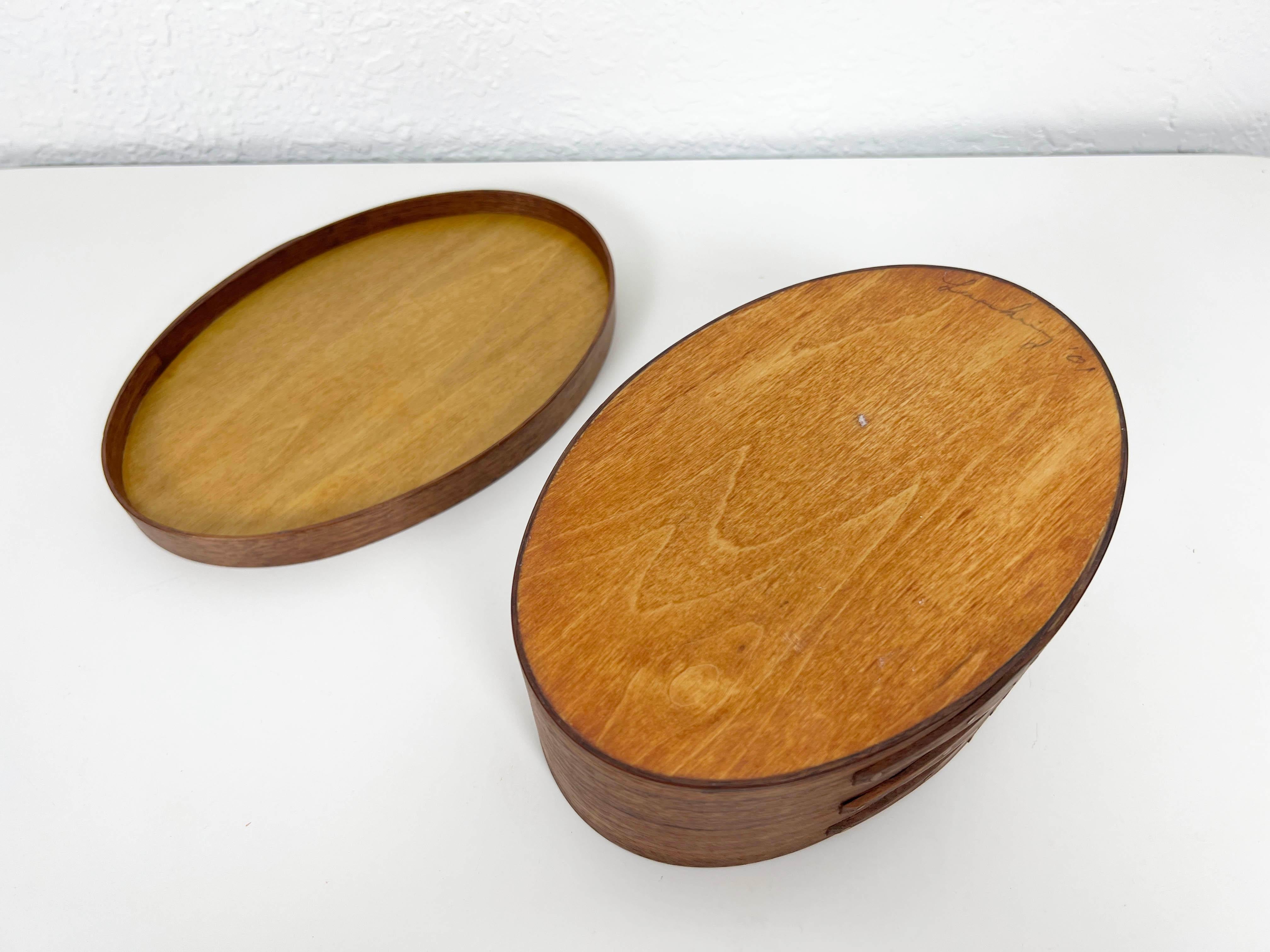 Studio Crafted Teak and Walnut Burl Lidded Oval Box In Excellent Condition For Sale In Fort Lauderdale, FL