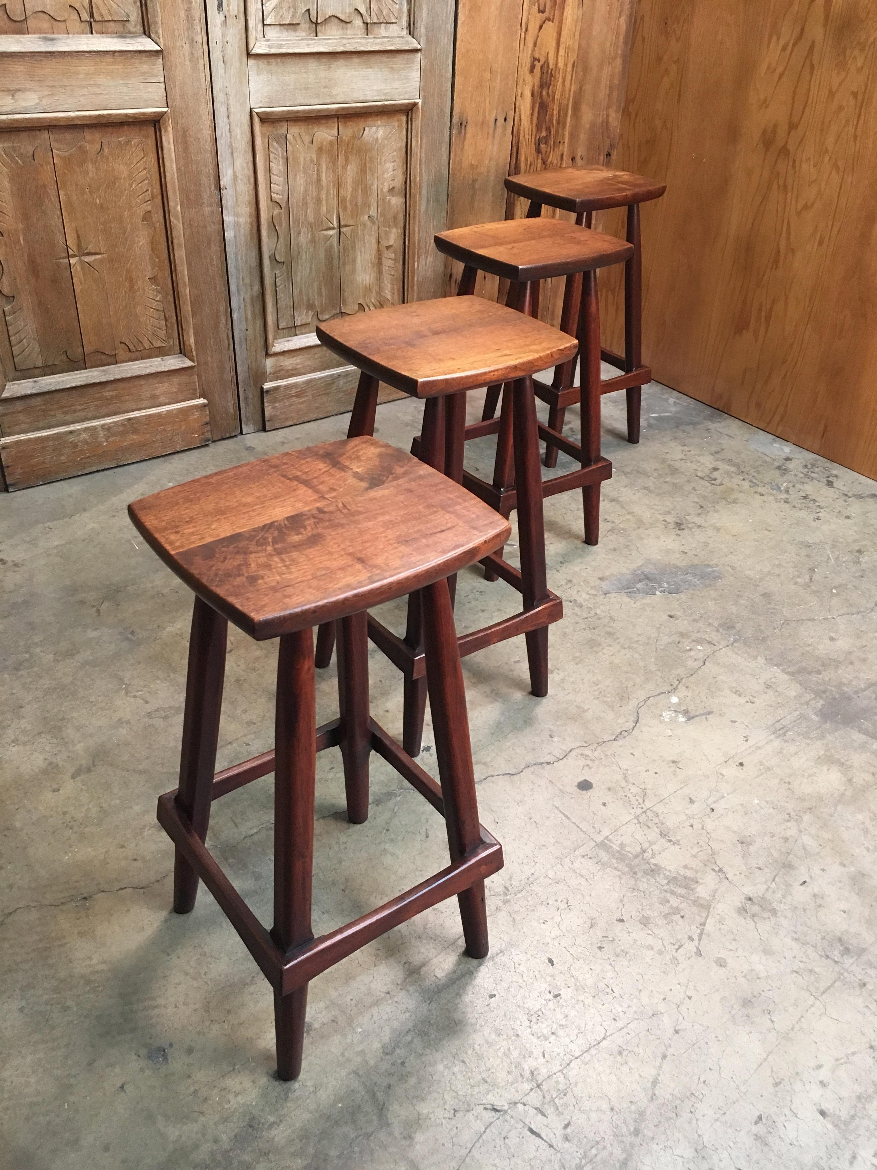 Studio Crafted Walnut Stools 7