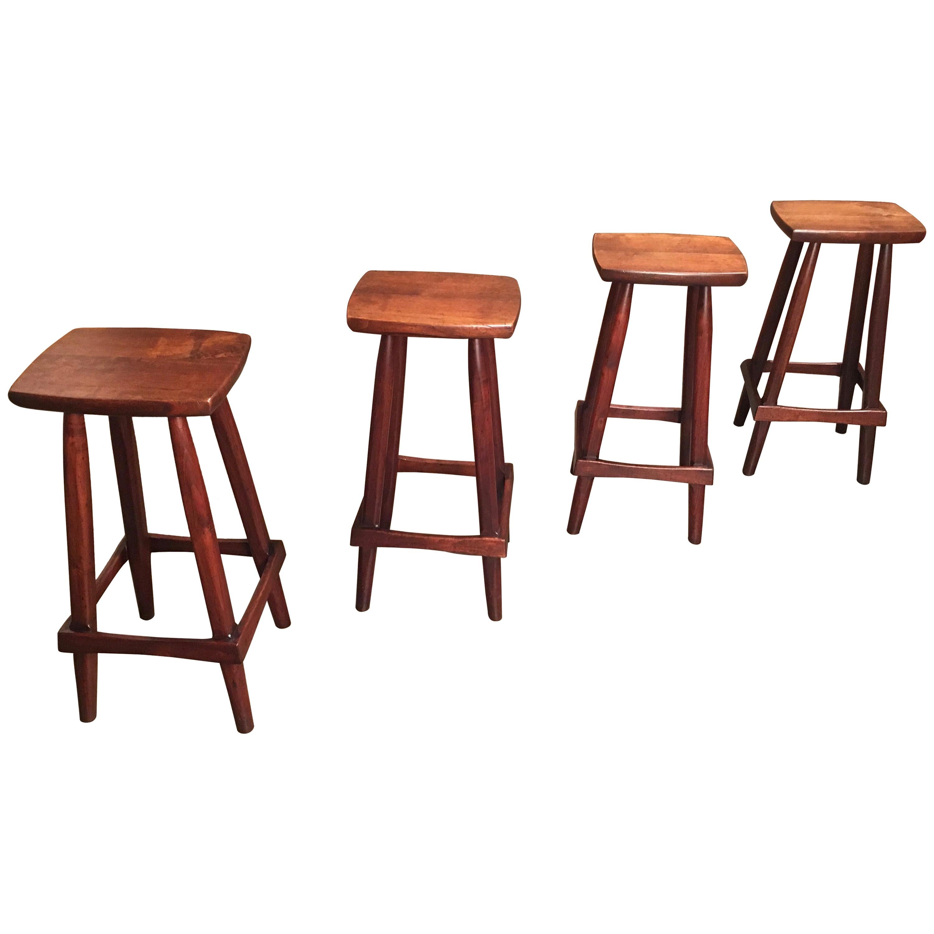 Studio Crafted Walnut Stools