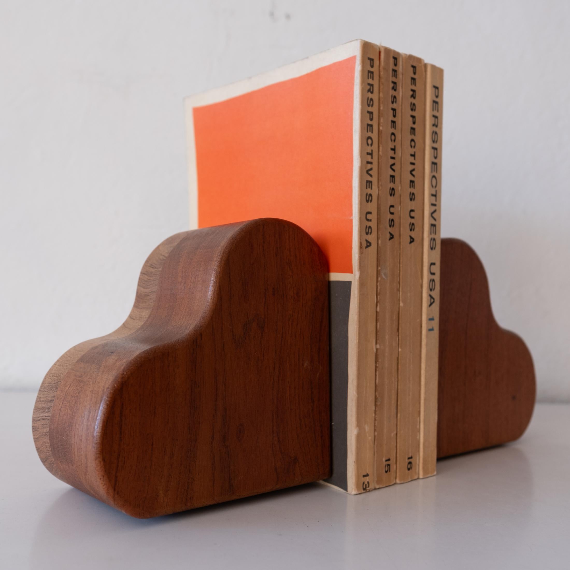 American Studio Crafted Wood Heart Bookends  For Sale