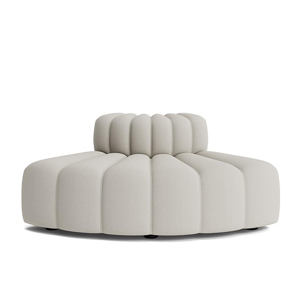 Studio Curve Modular Outdoor Sofa by NORR11
Dimensions: D 96 x W 125 x H 70 cm. SH 47 cm. 
Materials: Quickdry foam, marine plywood and upholstery.
Upholstery: Sunbrella Savane Coconut J233.

Available in different upholstery options. Prices may