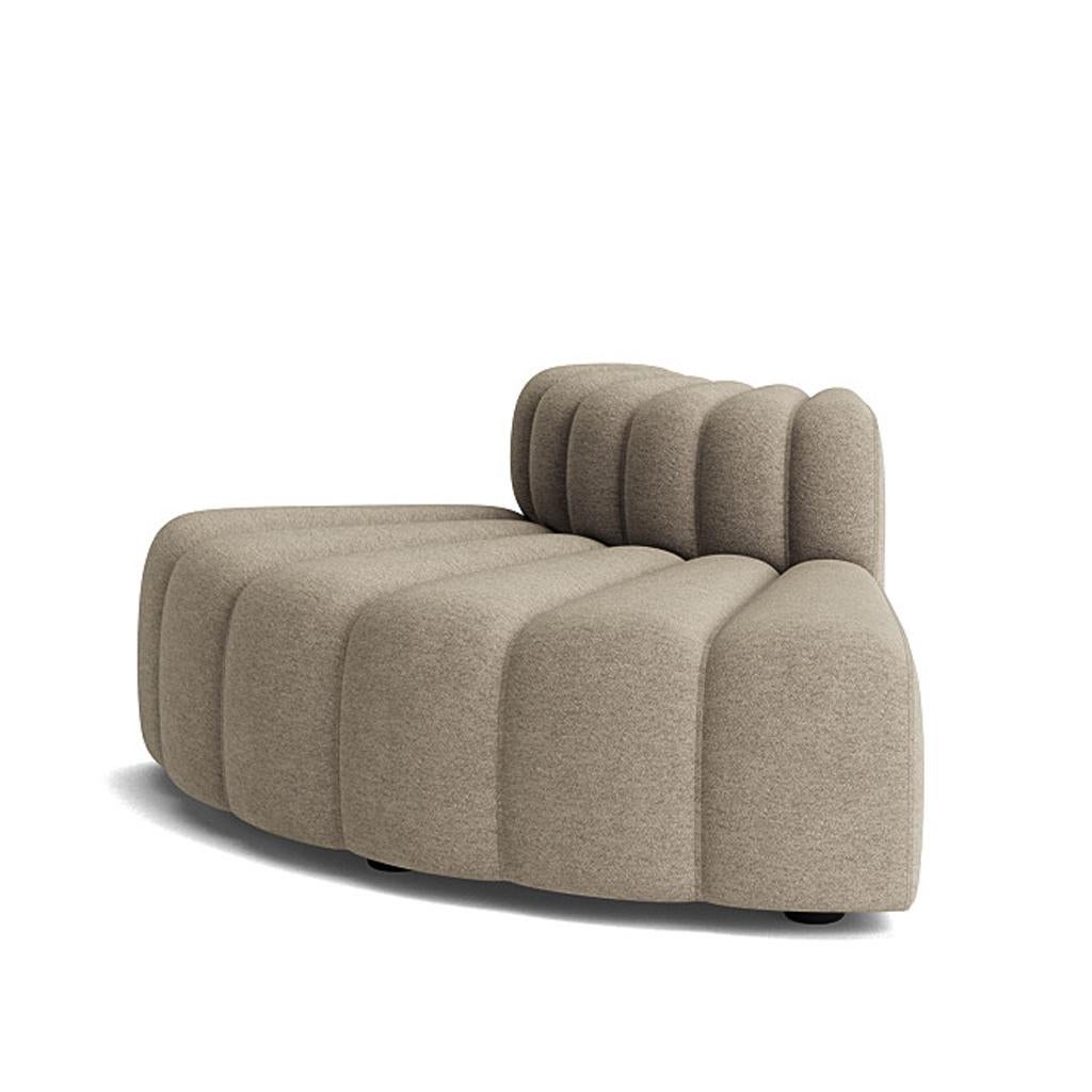 Studio Curve Modular Sofa by NORR11
Dimensions: D 96 x W 125 x H 70 cm. SH 47 cm. 
Materials: Foam, wood and upholstery.
Upholstery: Barnum Boucle Color 3.
Weight: 65 kg.

Available in different upholstery options. A plywood structure with elastic