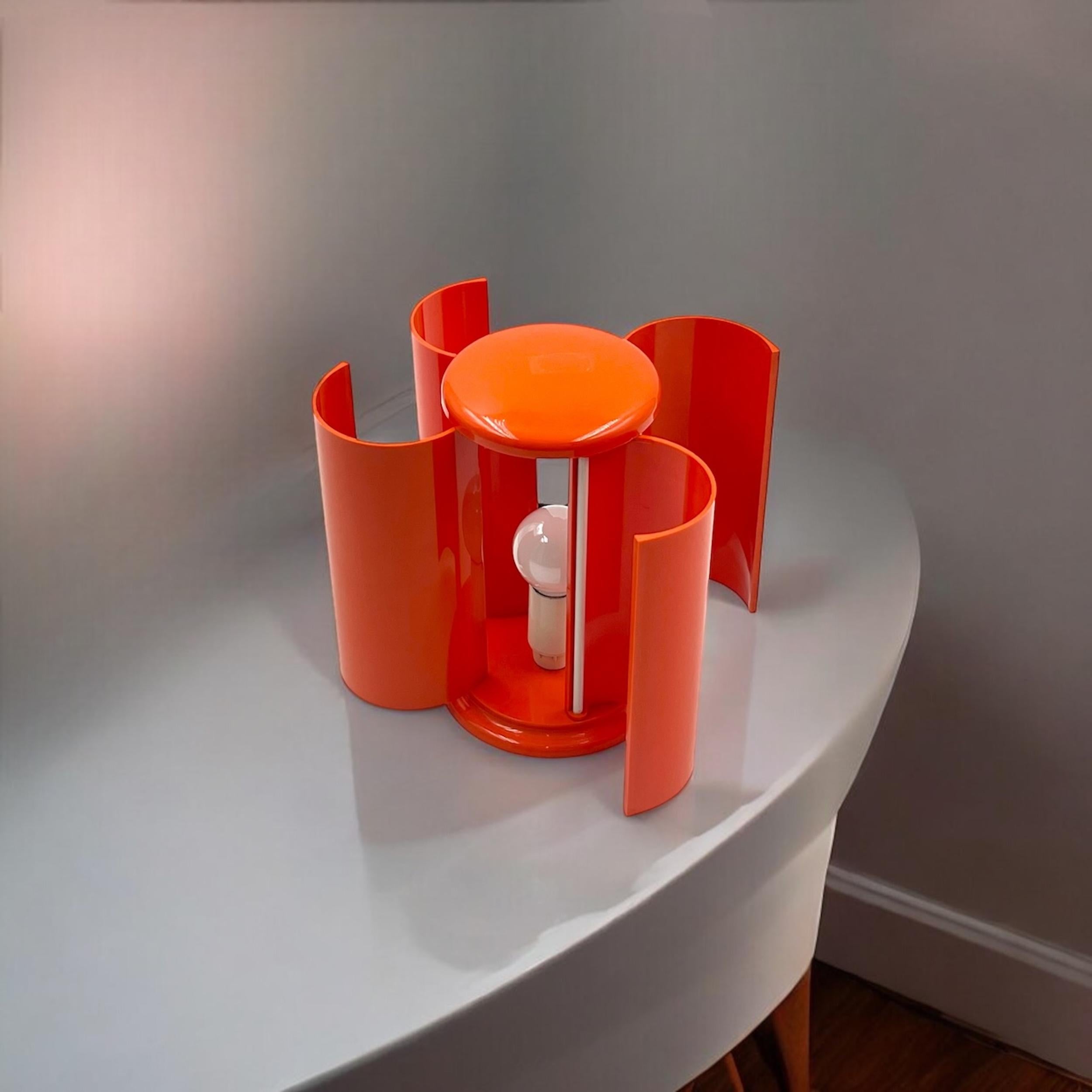 Studio D.A. Lamperti Table Lamp in Orange Plastic - Mid Century Modern Icon 5