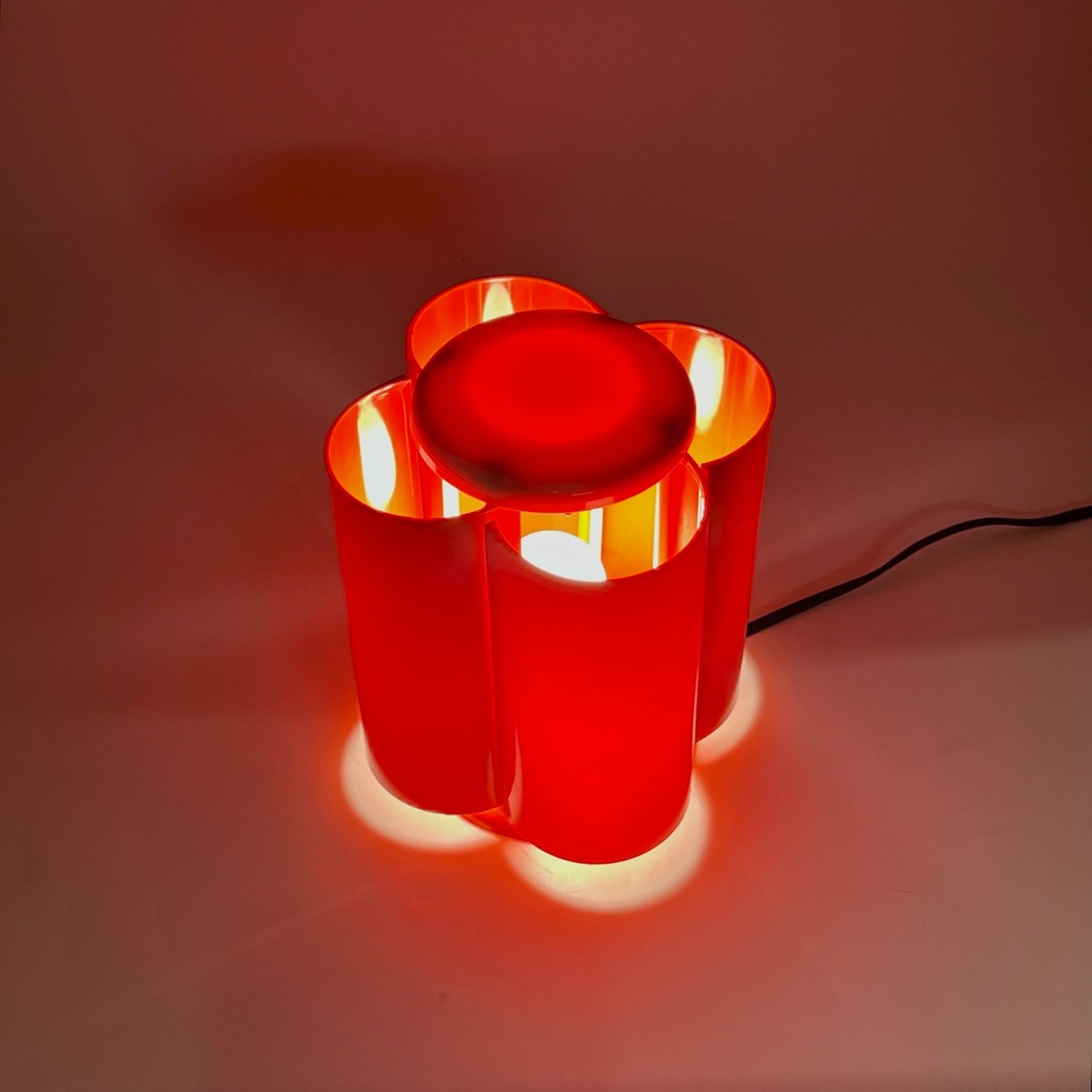 Mid-Century Modern Studio D.A. Lamperti Table Lamp in Orange Plastic - Mid Century Modern Icon