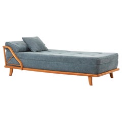 Méridienne Studio en tissu Romo bleu clair, Allemagne, années 1950