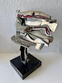 Studio Del Campo Italian Brutalist Abstract Sculpture Steel Enamel 1978 Turin