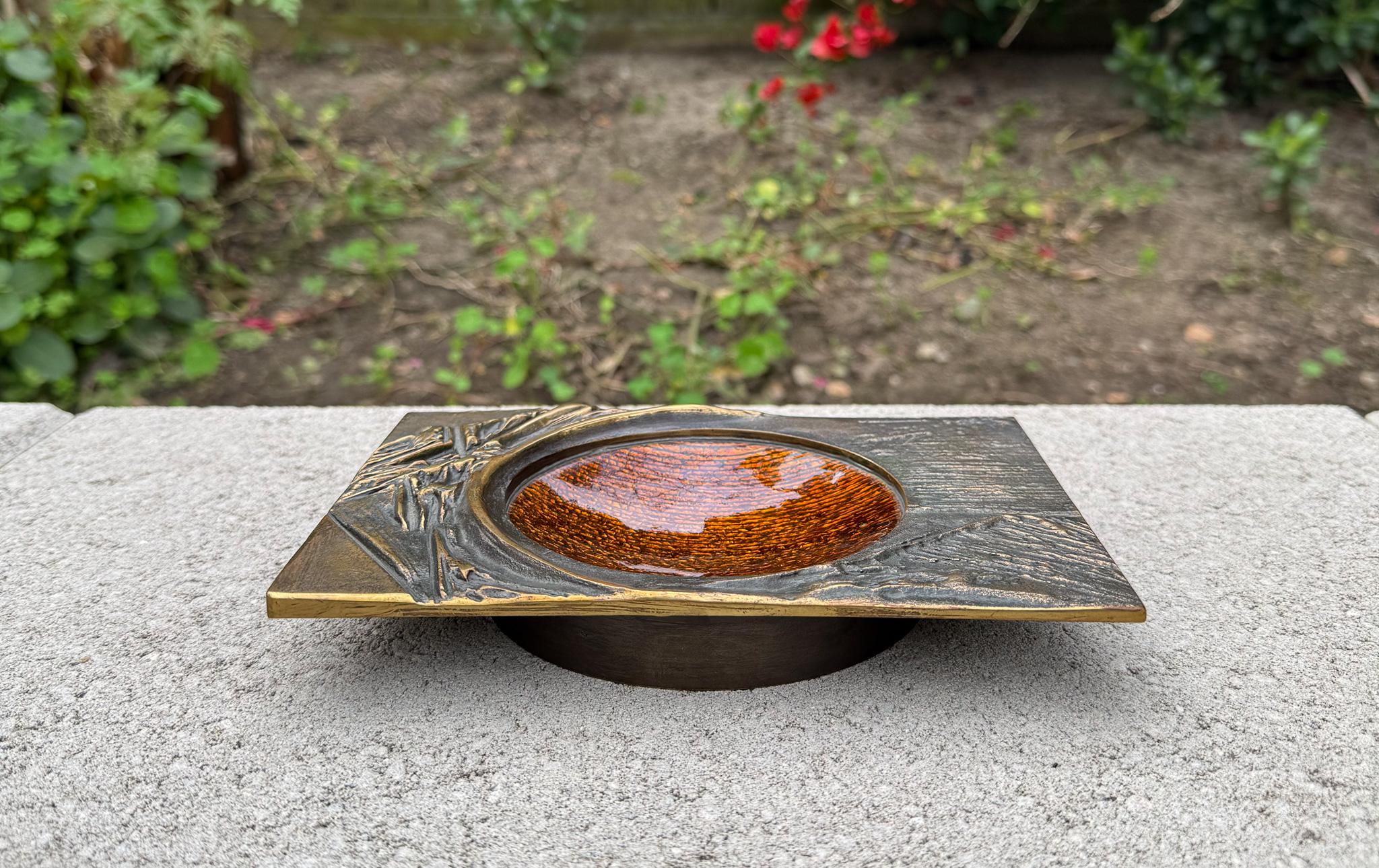 Vide poche de bronce y esmalte Studio Del Campo, Italia, c.1960 en venta 3