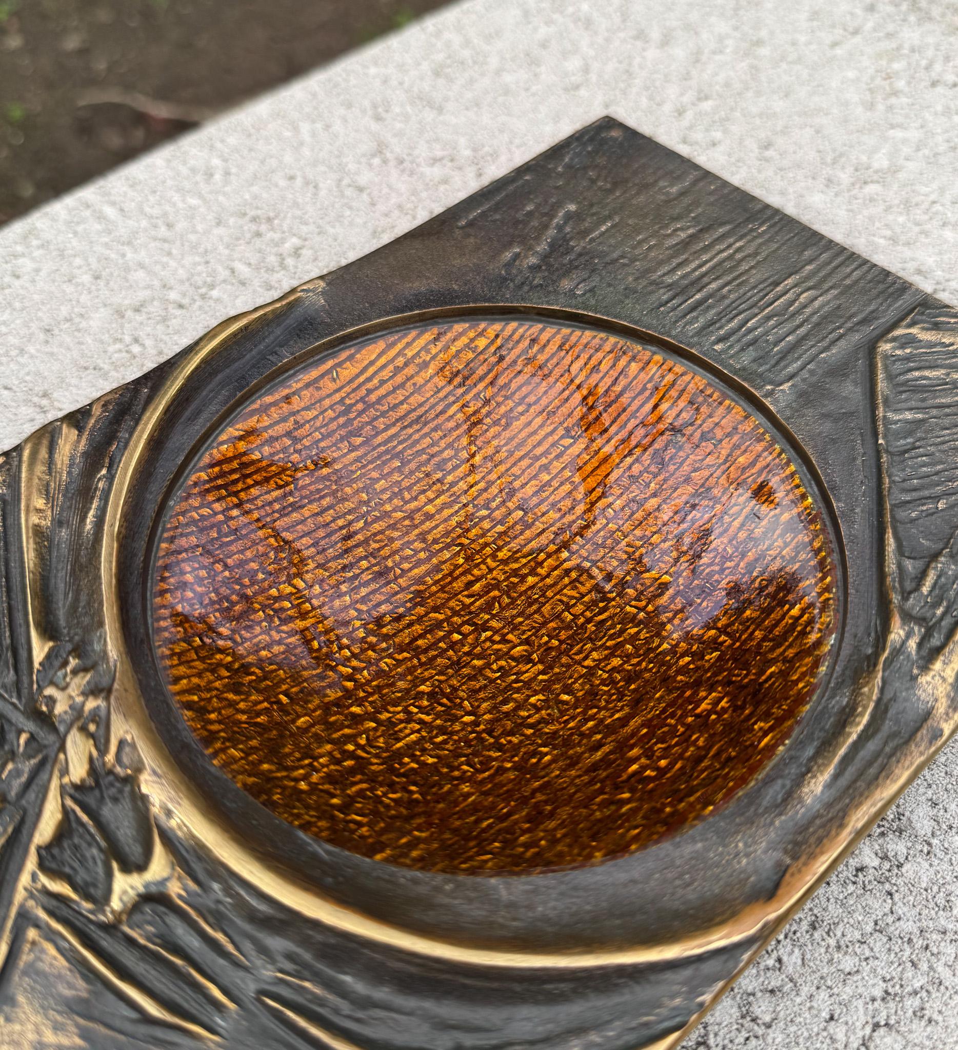 Vide poche de bronce y esmalte Studio Del Campo, Italia, c.1960 Moderno de mediados de siglo en venta