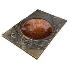 Studio Del Campo Bronze & Enamel Vide Poche, Italy, c.1960