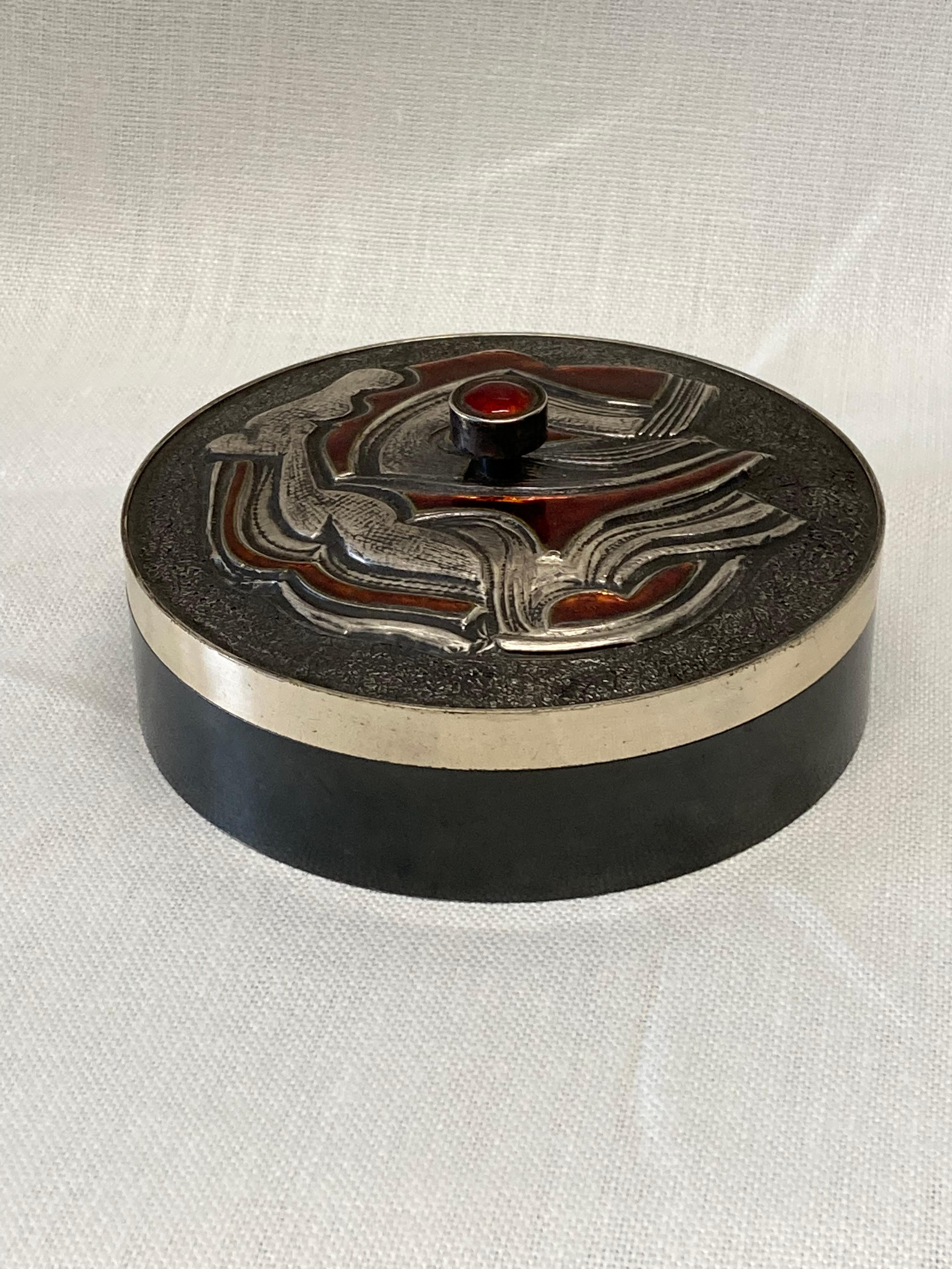 20th Century Studio Del Campo, Brutalist Italian Enamelled Metal Box, Signed and Dated 1983 For Sale