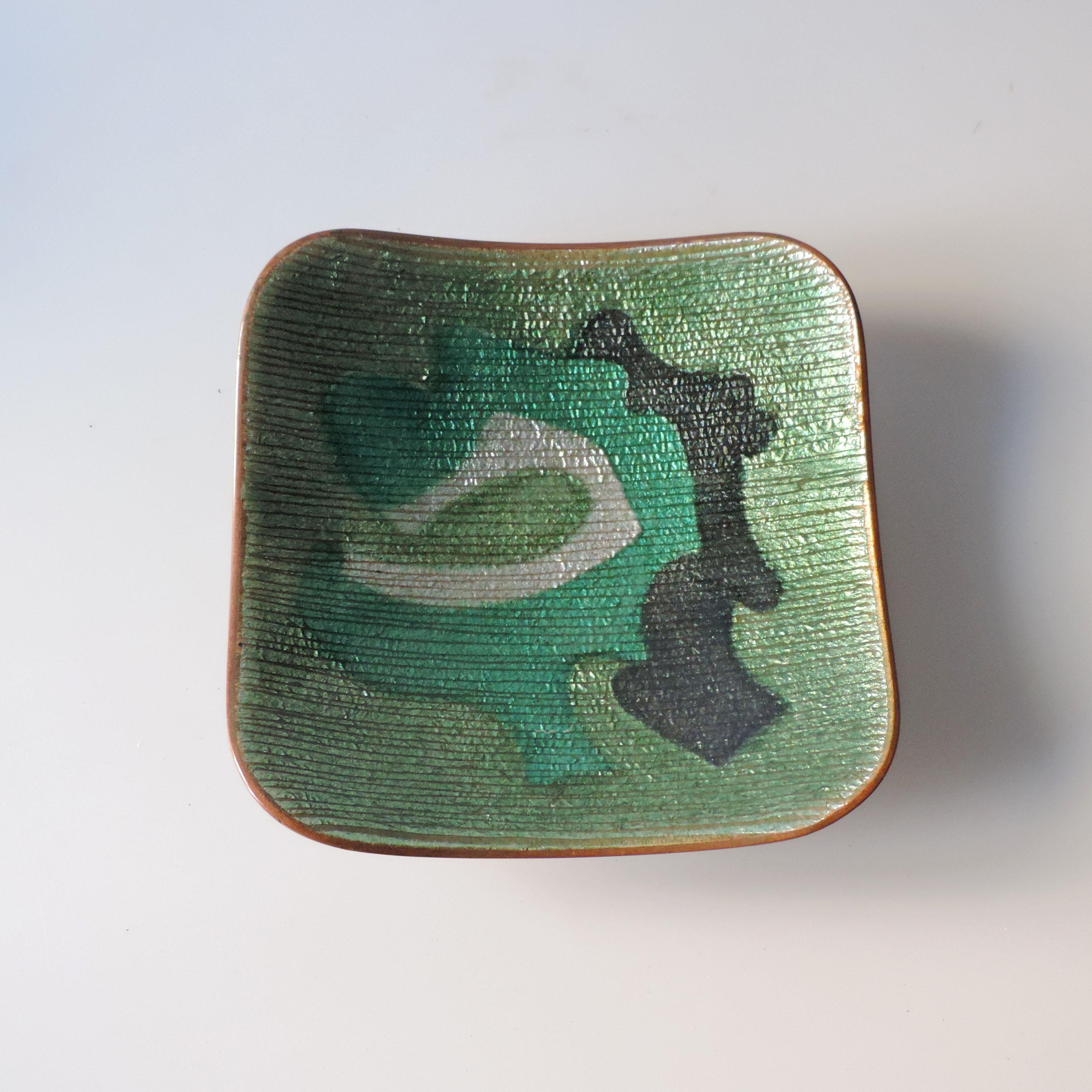 Studio Del Campo Enamel on Copper Vide-Poche, Italy 1960s In Good Condition For Sale In Milan, IT