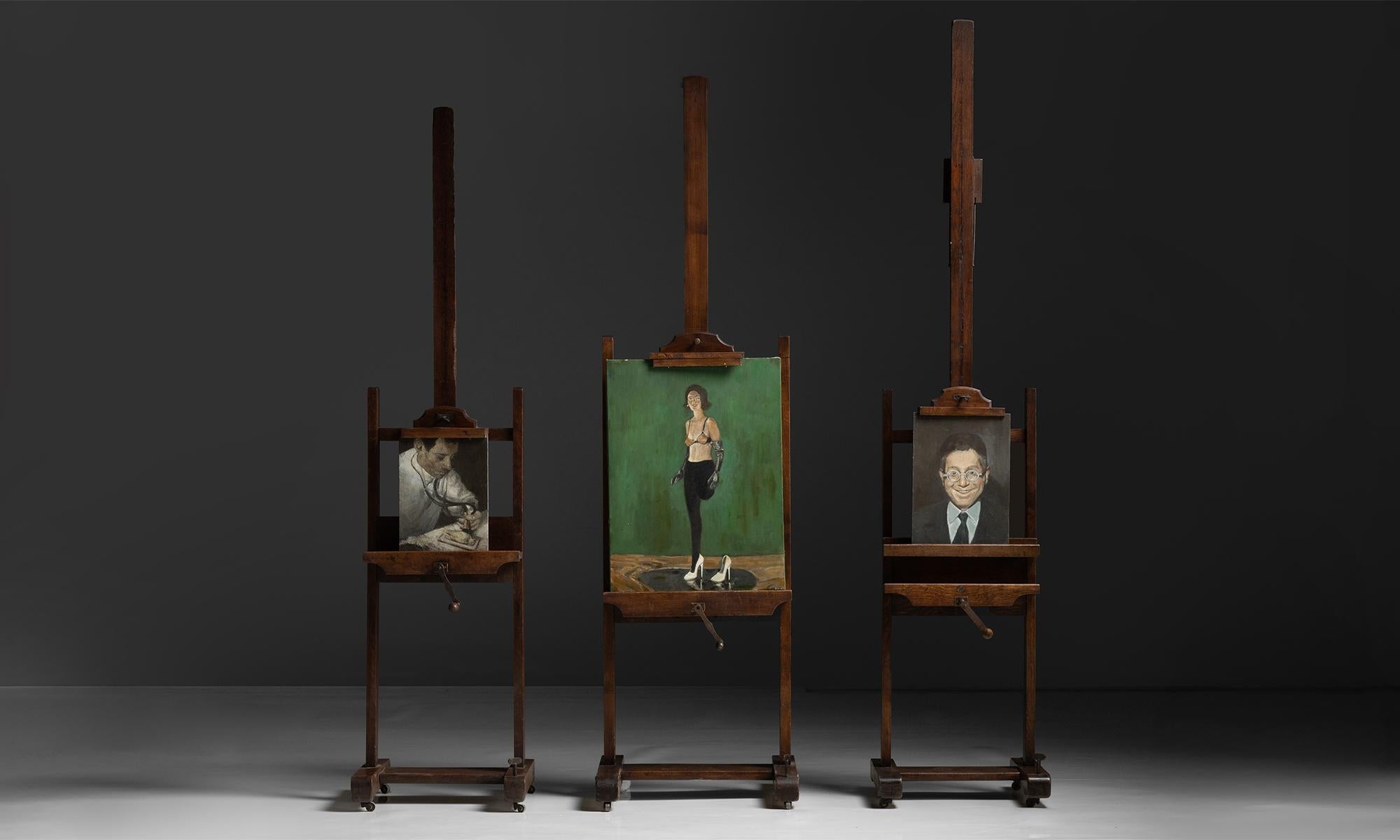 Studio Easels, Belgium circa 1890 In Good Condition For Sale In Culver City, CA