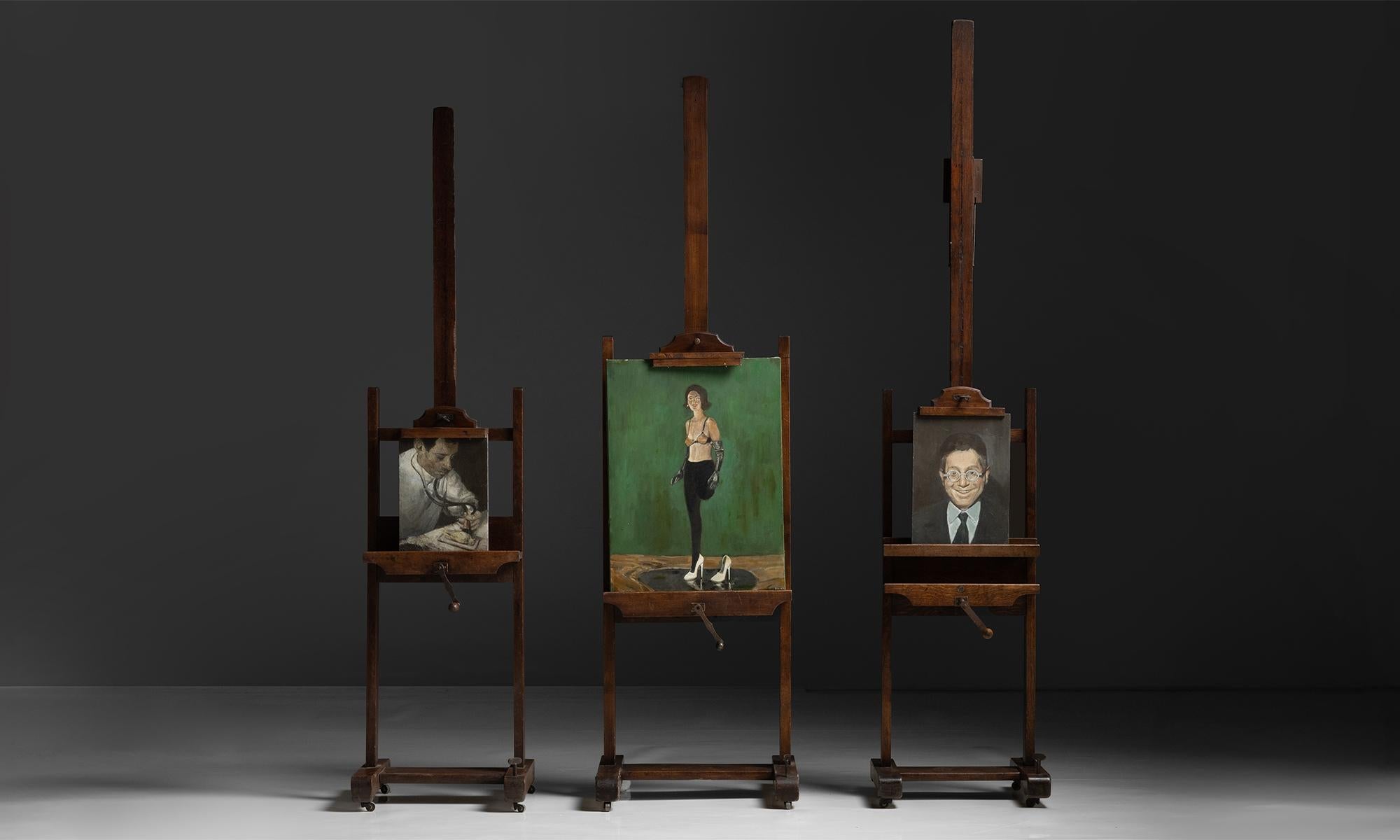 Late 19th Century Studio Easels, Belgium circa 1890 For Sale