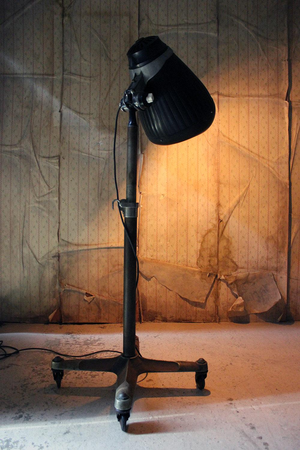 Steel Studio Floor Lamp Converted from a Hairdressing Salon Dryer by Eugene Ltd.