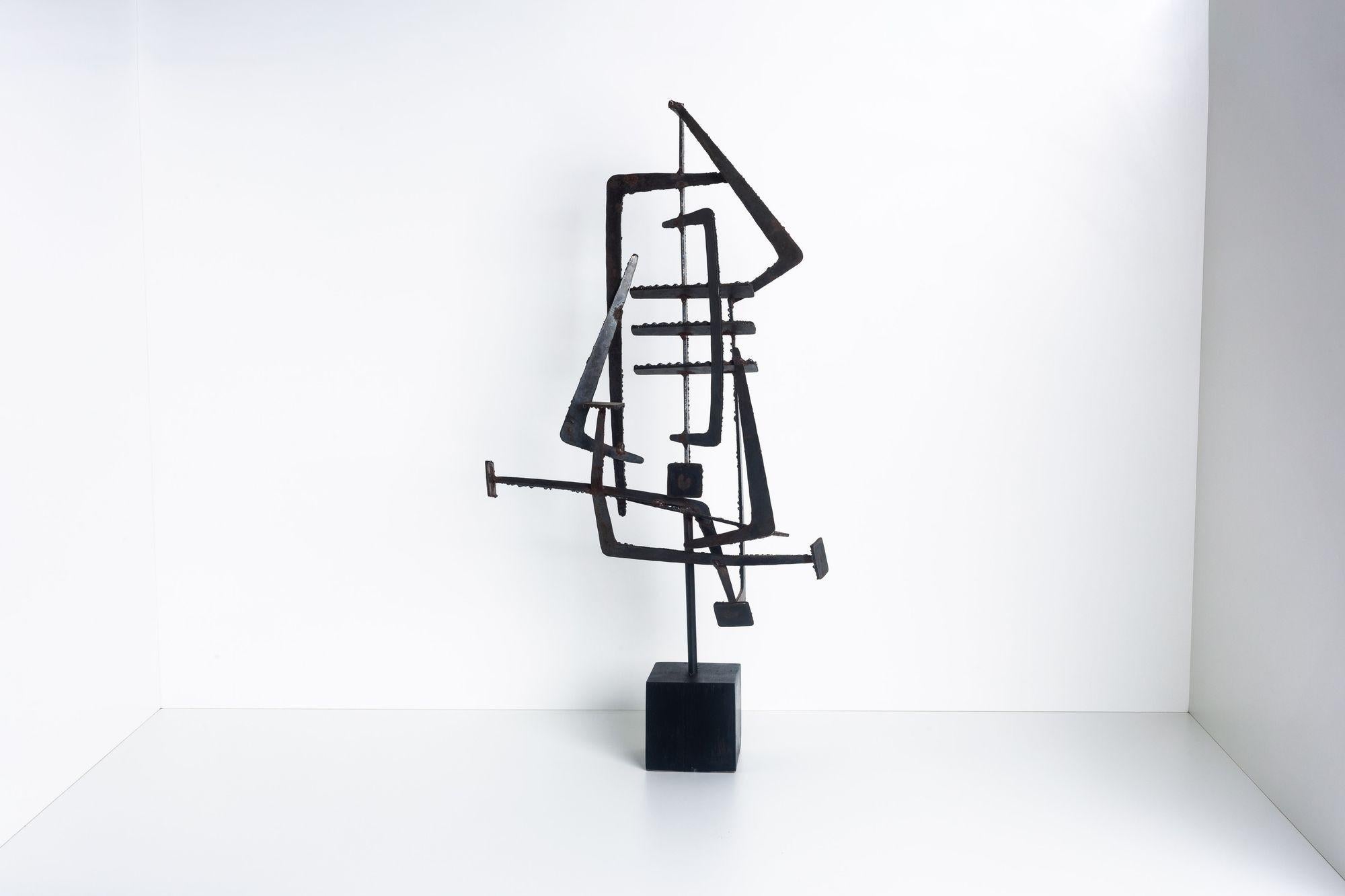 Mid-Century Modern Studio Forged Metal Sculture For Sale
