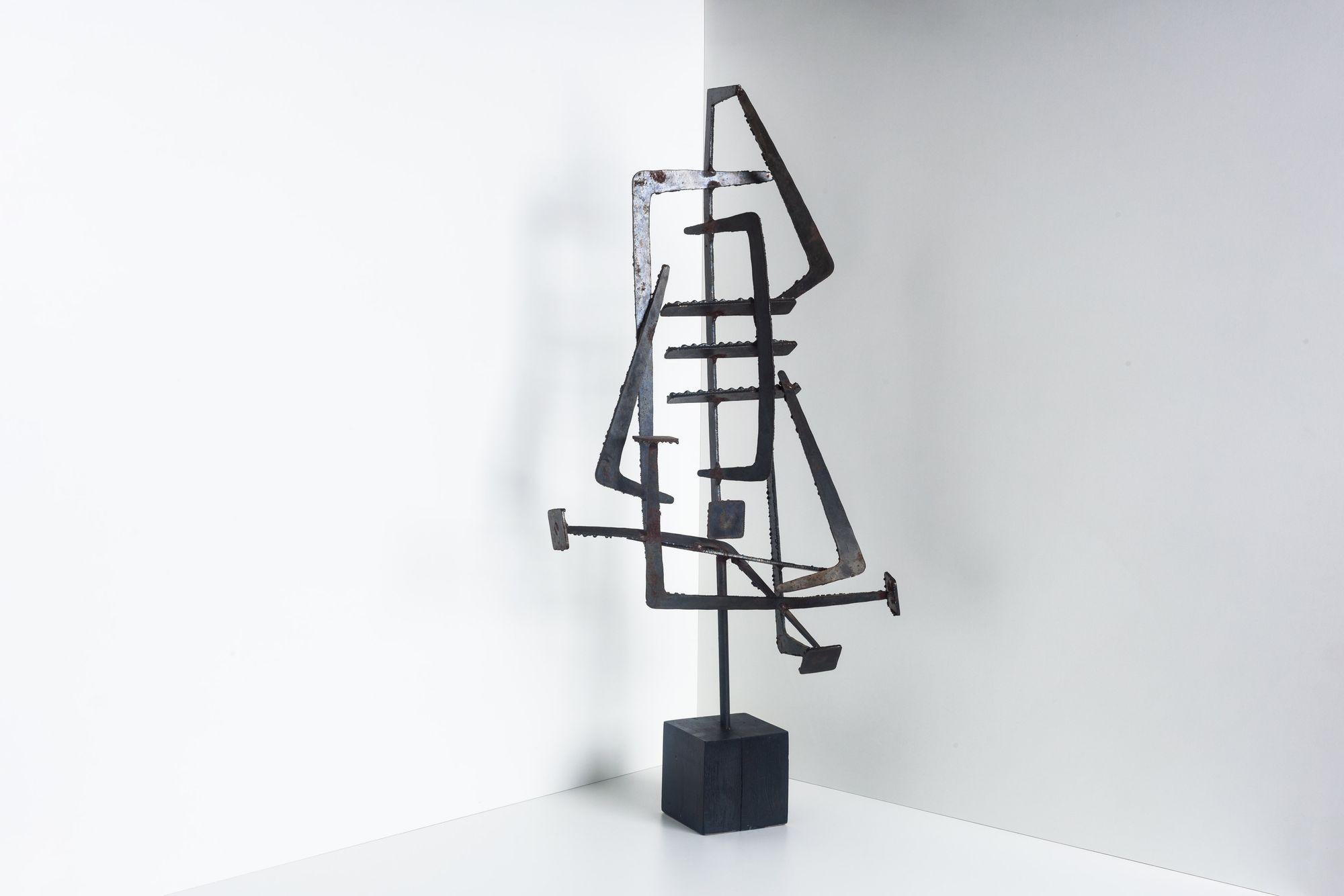 Mid-20th Century Studio Forged Metal Sculture For Sale