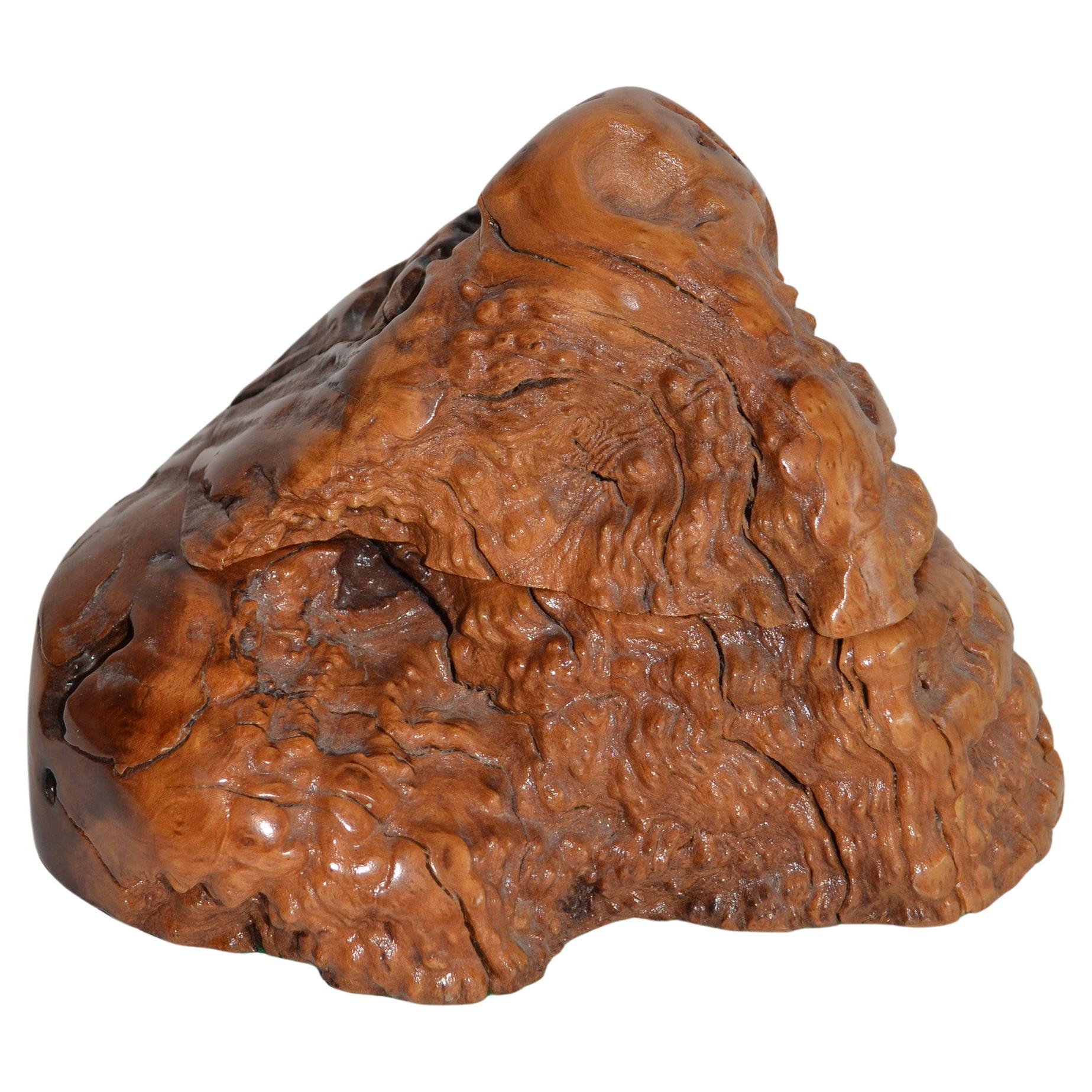 Studio Free Edge Burl Wood Jewelry, Trinket or Decorative Box For Sale