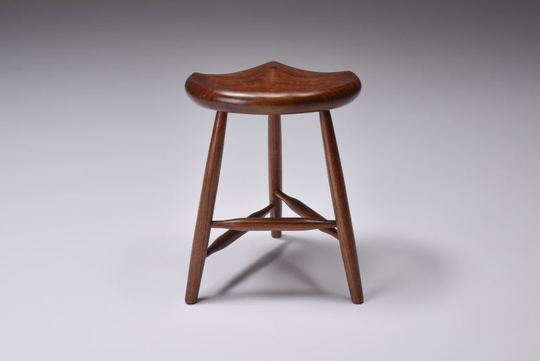 Studio Furniture American Craft Stool Mid-century modern 1960s USA In Excellent Condition For Sale In Antwerp, BE