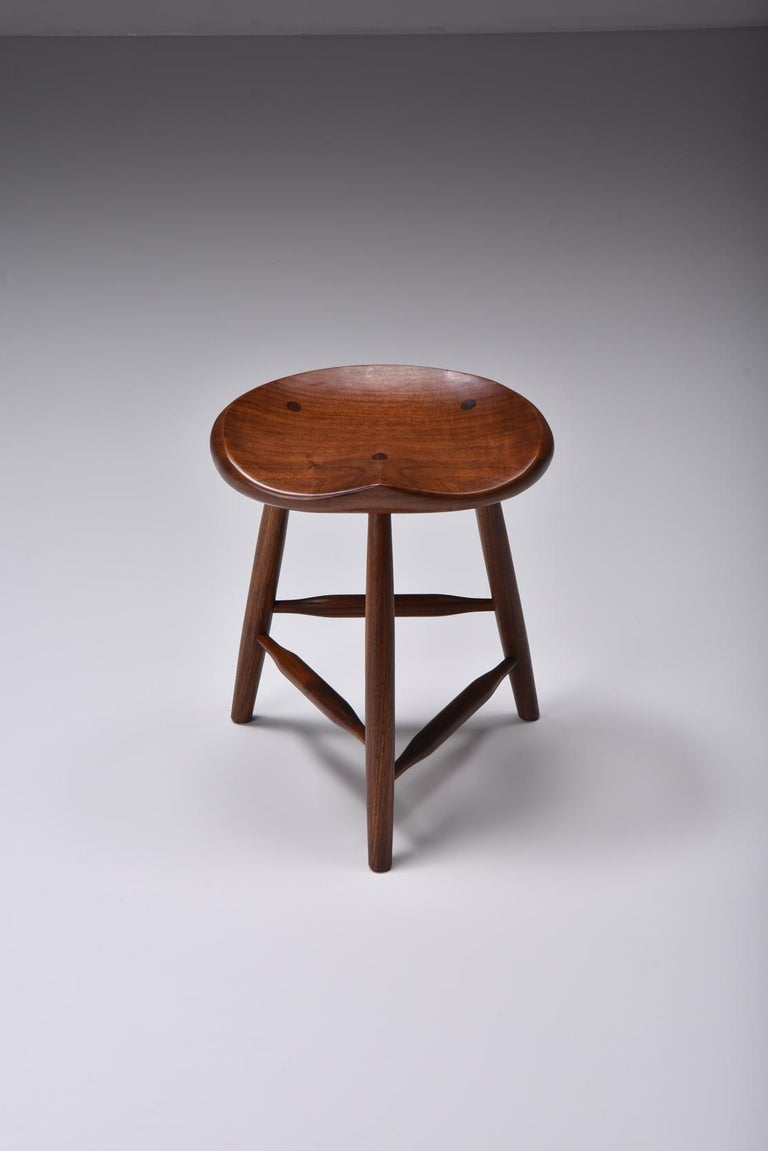 Studio Furniture American Craft Stool Mid-century modern 1960s USA For Sale 2