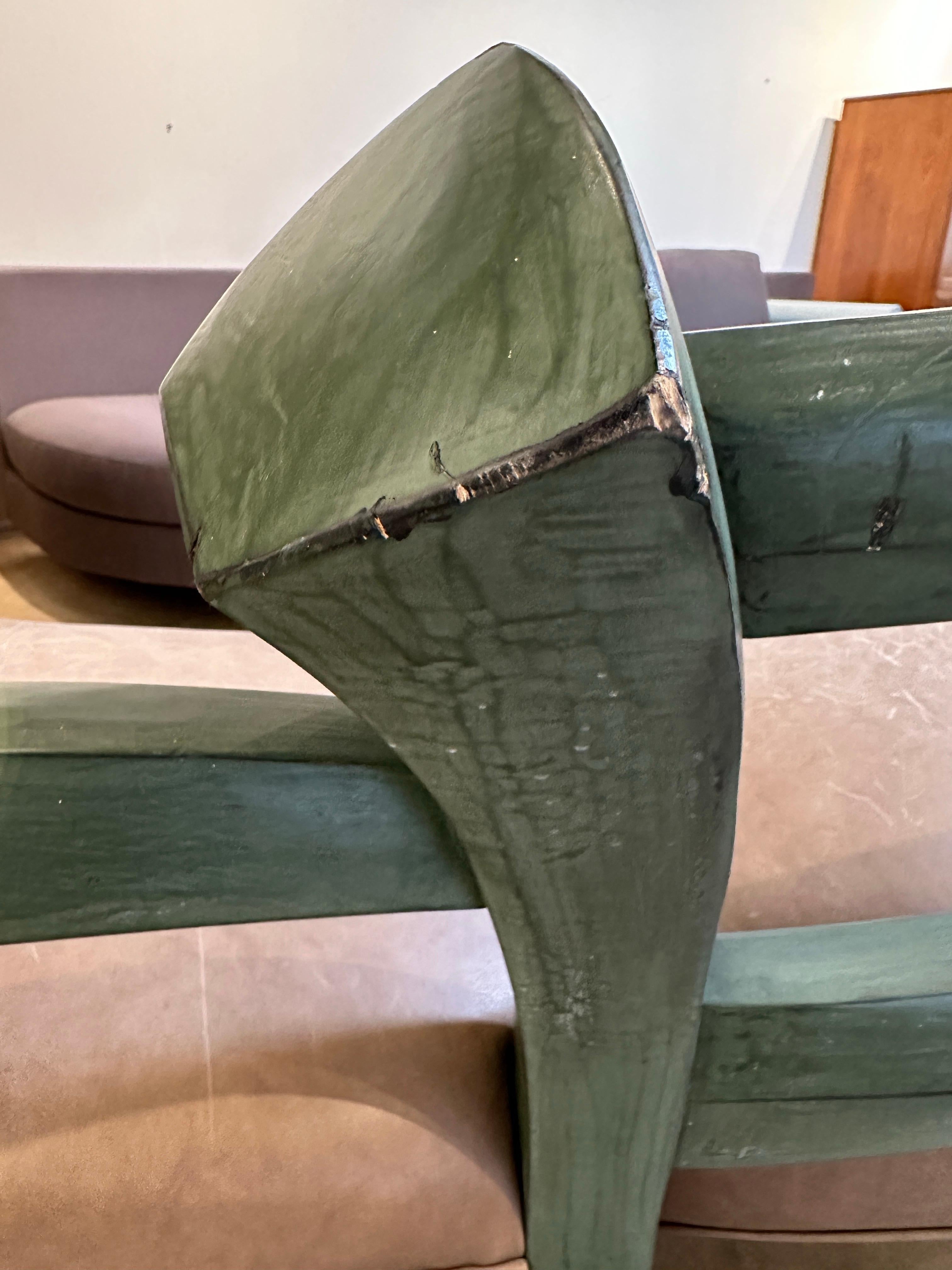 Studio Möbel, Craft Made Settee oder Bank, Holz und Leder im Angebot 2