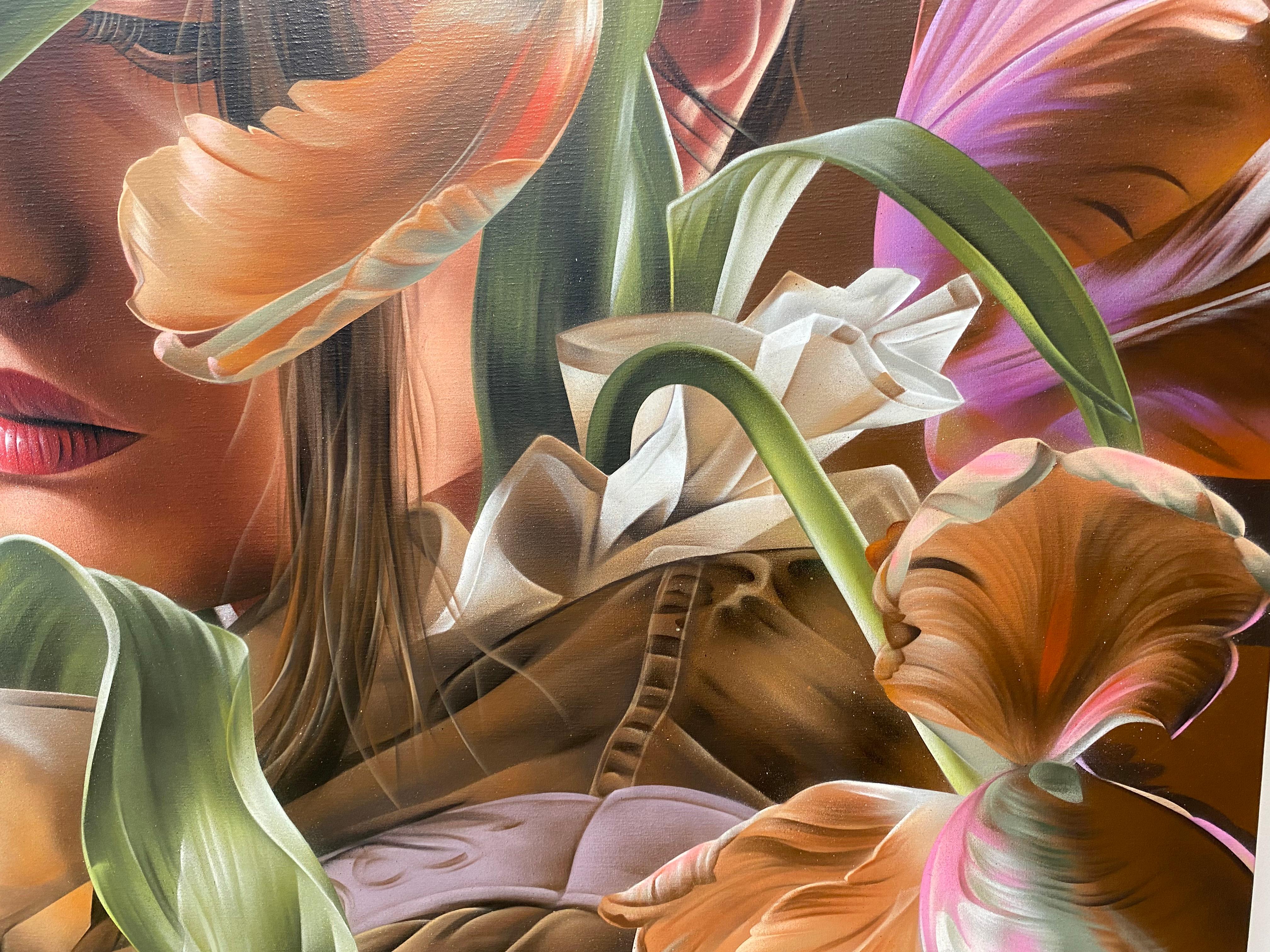 Soul Flora - 21st Century Contemporary Spray Paint Graffiti von Studio Giftig im Angebot 4