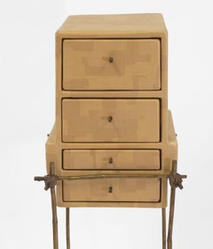 Studio Glithero Ad Hoc Kabinett auf vergoldetem Bronze-Bambus Stand Les French Series 1