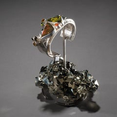 Studio Greytak 'Ammolite Cuff on Pyrite' Fire Opal, Tourmaline, Citrine & Jasper