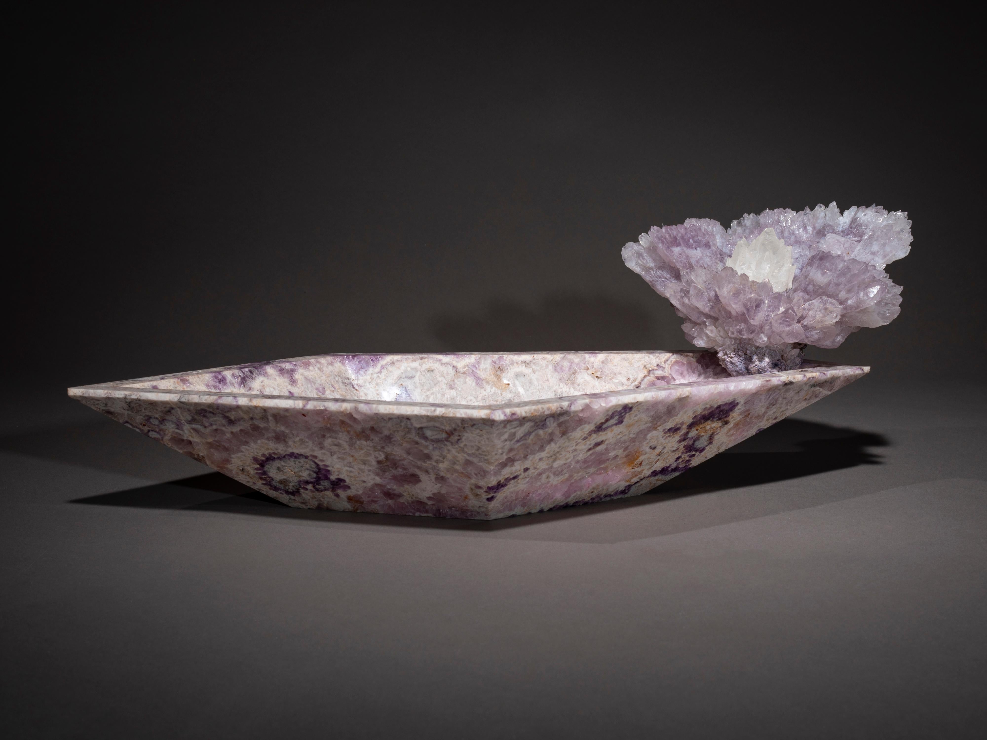 Studio Greytak Bling Bowl 8, Amethyst and Quartz For Sale 3