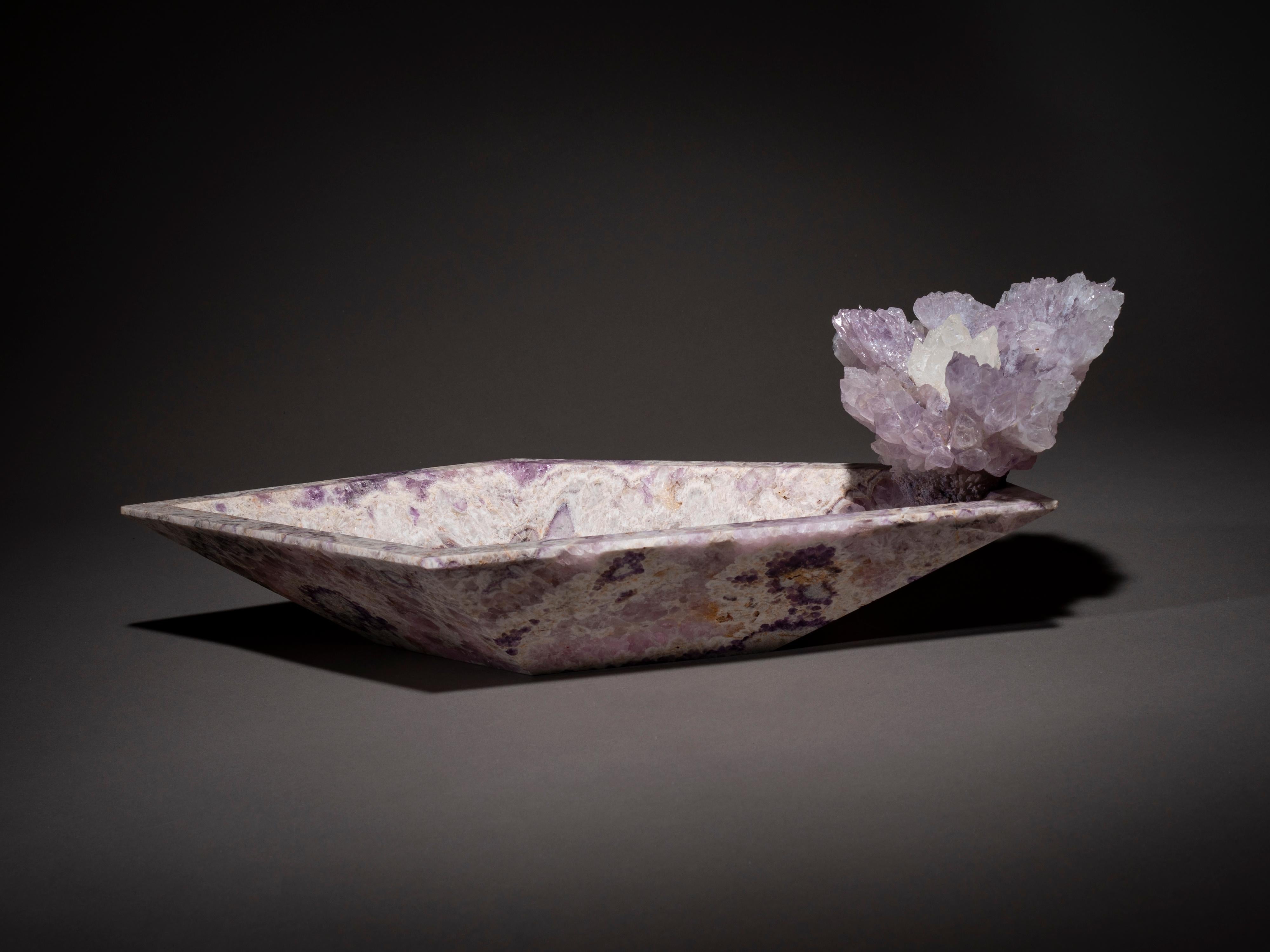Studio Greytak Bling Bowl 8, Amethyst and Quartz In New Condition For Sale In Missoula, MT