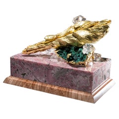 Studio Greytak 'Bling Box 1' Rhodochrosite Box, Gold Leaf Wood, Topaz, Garnet