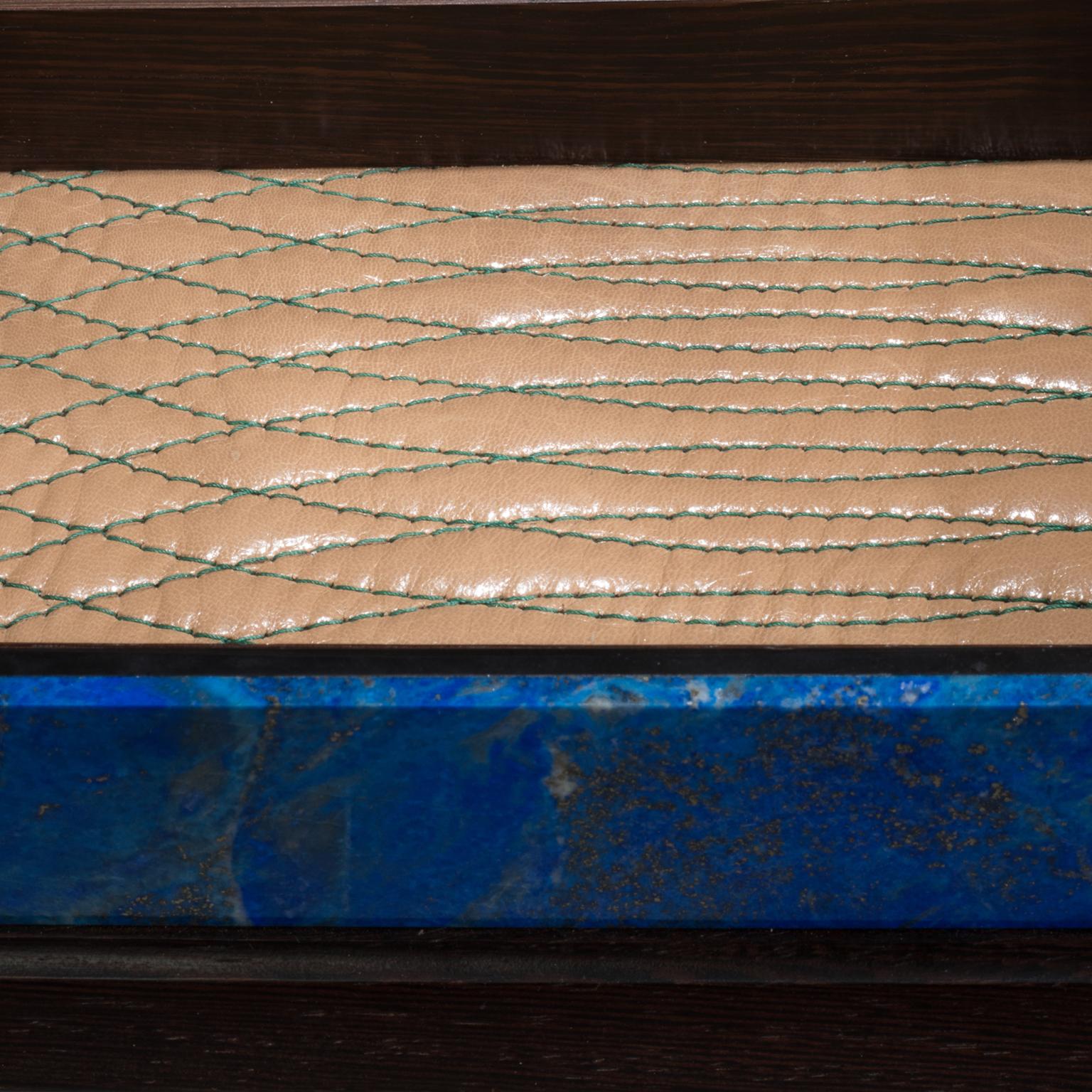 Contemporary Studio Greytak 'Bling Box 3' Lapis Lazuli, Wenge, Malachite, Decorative Box