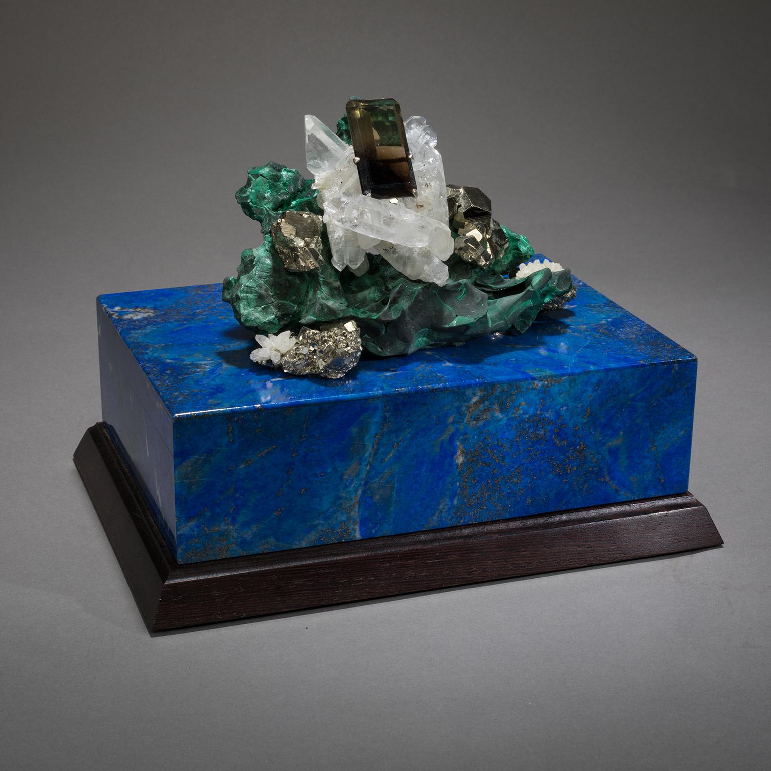 Studio Greytak 'Bling Box 3' Lapis Lazuli, Wenge, Malachite, Decorative Box 2