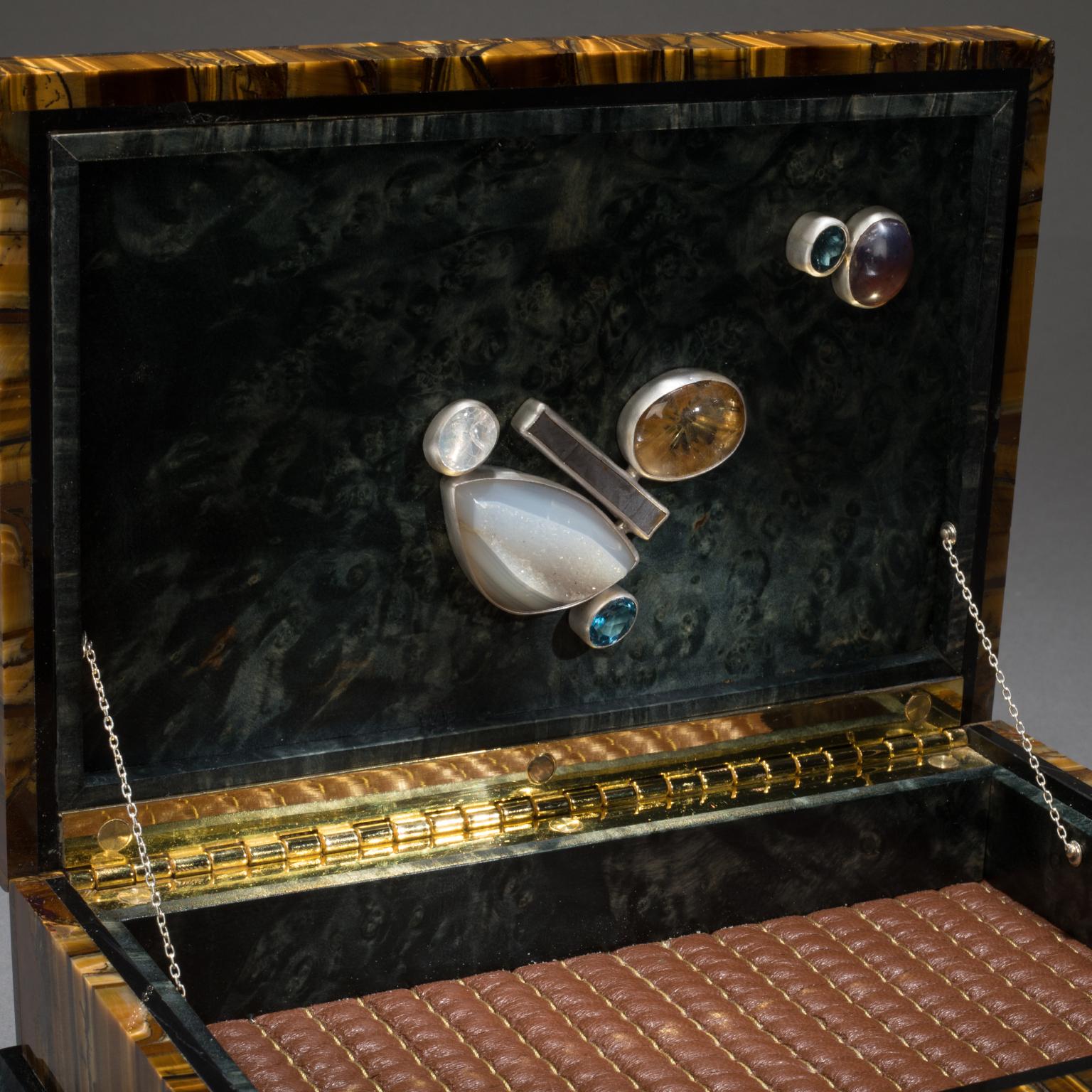 Studio Greytak 'Bling Box 6' Fluorite, Pyrite Sun, Amber, Topaz and Meteorite In New Condition For Sale In Missoula, MT