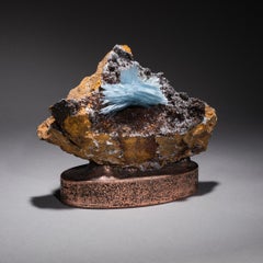 Studio Greytak 'Blue Barite On Copper' Natural Specimen Pedestal Desk Art