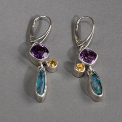 Studio Greytak 'Boulder Opal Earrings on Copper' Amethyst, Citrine, & Peridot