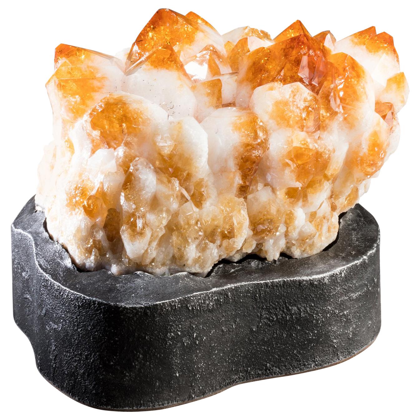 Studio Greytak 'Citrine on Aluminum Base' Natural Yellow Citrine & Cast Aluminum For Sale