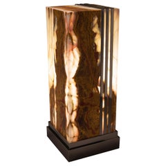 Studio Greytak 'Desert Deco Glo 1' Green and Brown Aragonite and Stainless Steel