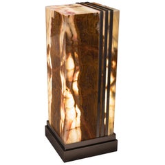 Studio Greytak 'Desert Deco Glo 2' Green and Brown Aragonite and Stainless Steel