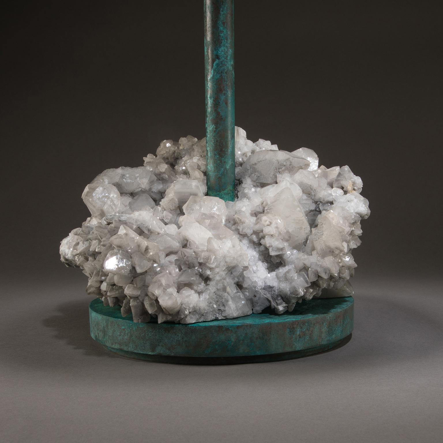 American Studio Greytak 'Havana Table 10' Manganoan Calcite and Copper Patina For Sale