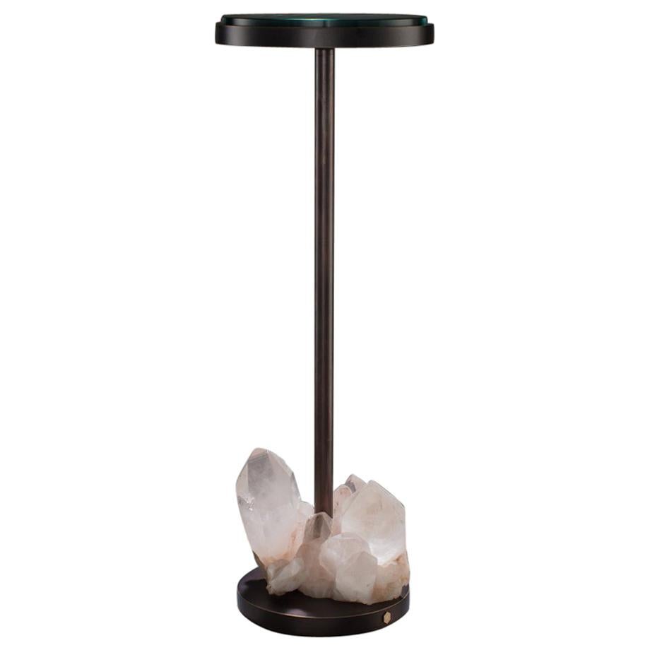 Studio Greytak 'Havana Table 4'  Himalayan Quartz & Bronze Occasional Table For Sale