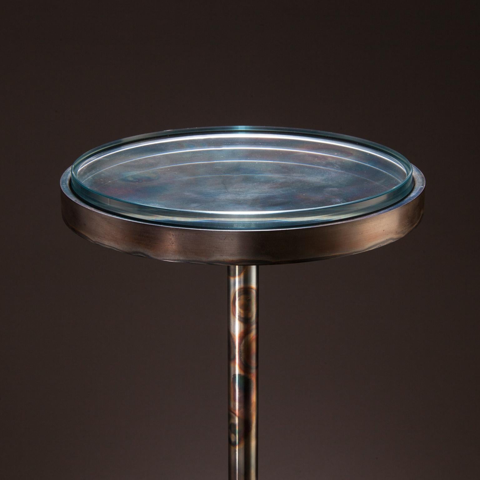 Studio Greytak 'Havana Table 7' Pyrite & Patinated Iron Side Table In New Condition For Sale In Missoula, MT